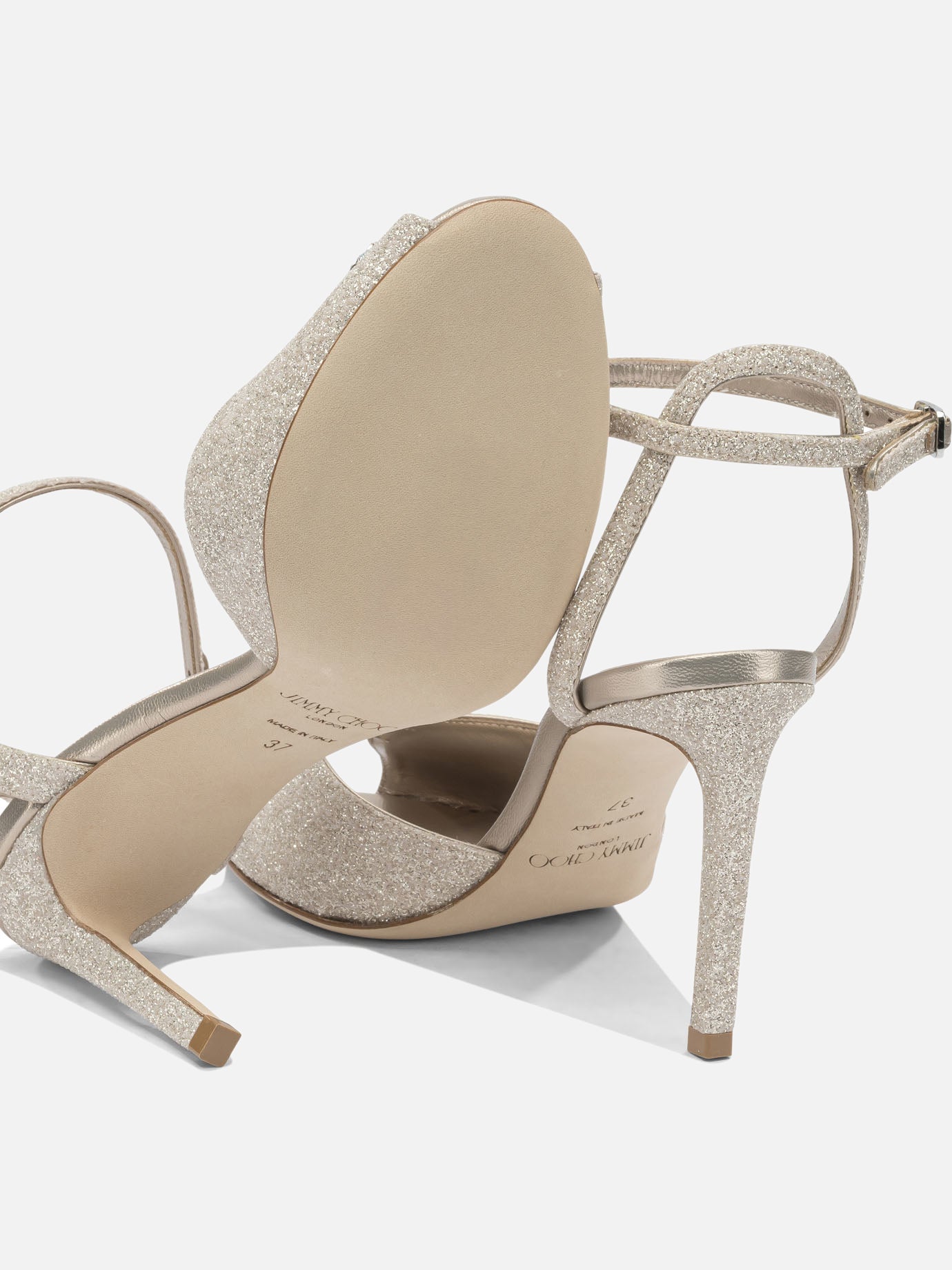 Heeled sandals 59% textile 15% leather 8% crystal 8% metal 5% plastic 5% salpa - 100% calf  Gold - Jimmy Choo Women | PDP | VIETTI Online Store | Zoom-Modal_5
