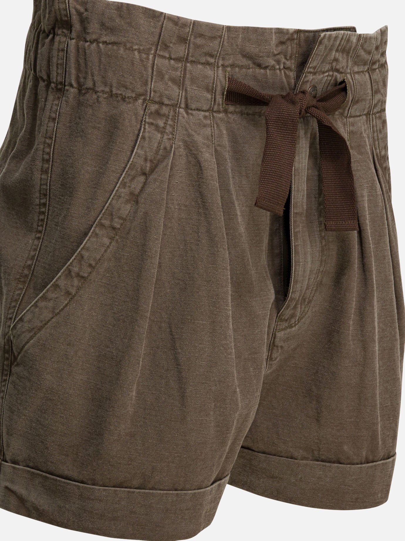 Drawstring shorts Solid colour  Brown - Marant Étoile Women | PDP | VIETTI Online Store | thumbnail_3