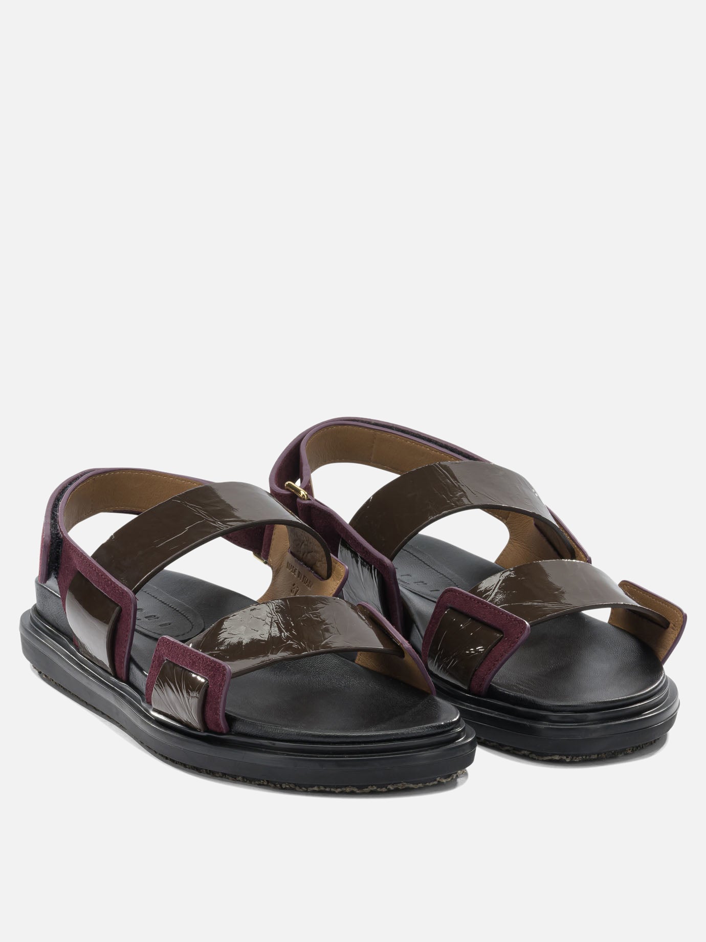 Flat sandals 100% calf leather - 100% rubber  Bordeaux - Marni Women | PDP | VIETTI Online Store | thumbnail_2