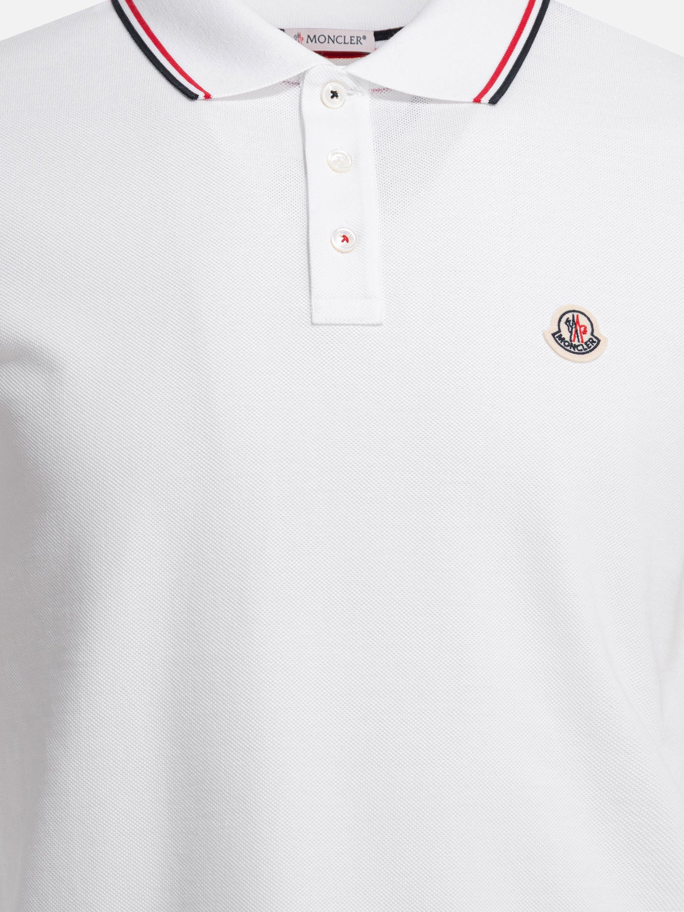 Polo shirts with buttons Logo  White - Moncler Men | PDP | VIETTI Online Store | thumbnail_3