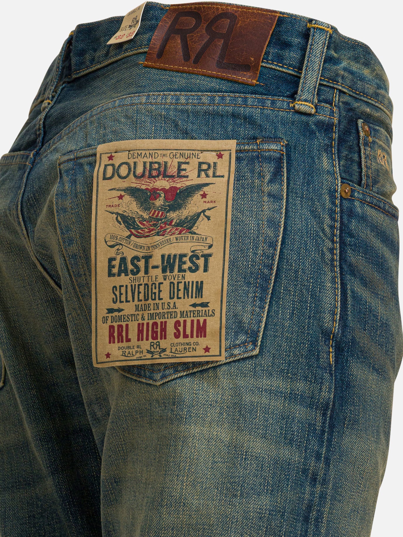 Straight-leg jeans Solid colour  Blue - RRL by Ralph Lauren Men | PDP | VIETTI Online Store | thumbnail_4