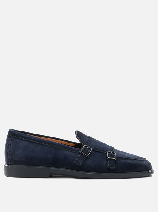 Mocassini 100% suede - 100% rubber  Blu - Santoni Uomo | PLP | VIETTI Online Store 
