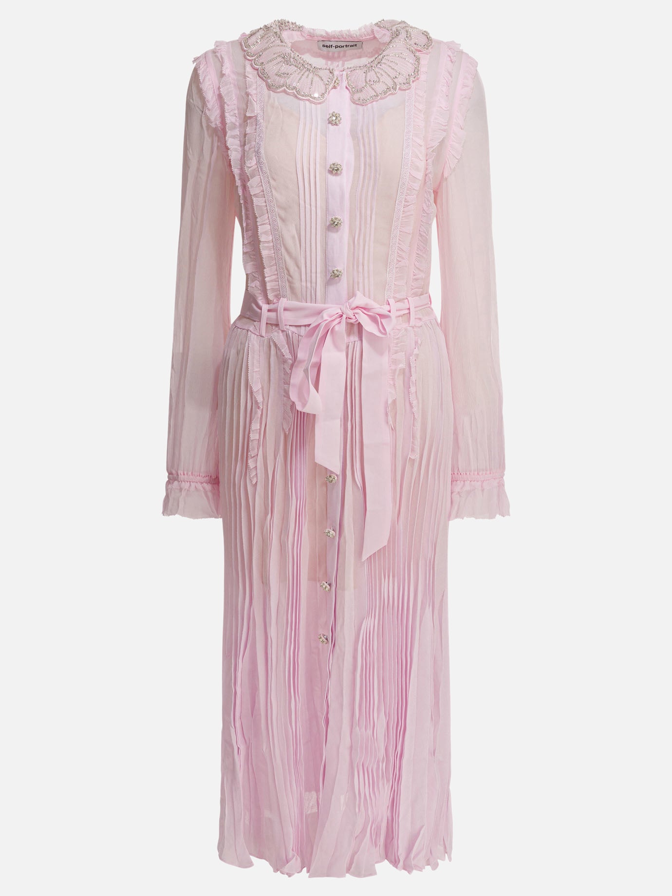 Midi dresses Solid colour  Pink - Self-portrait Women | PDP | VIETTI Online Store | thumbnail