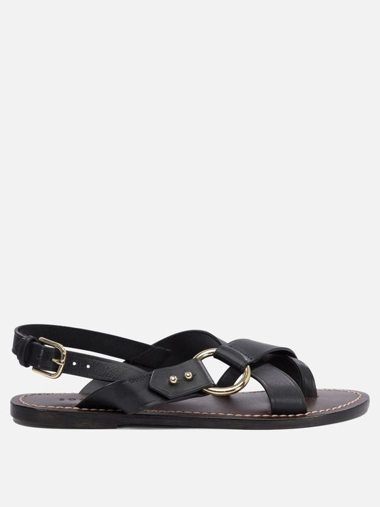 Flat sandals 100% leather  Black - Soeur Women | PLP | VIETTI Online Store 
