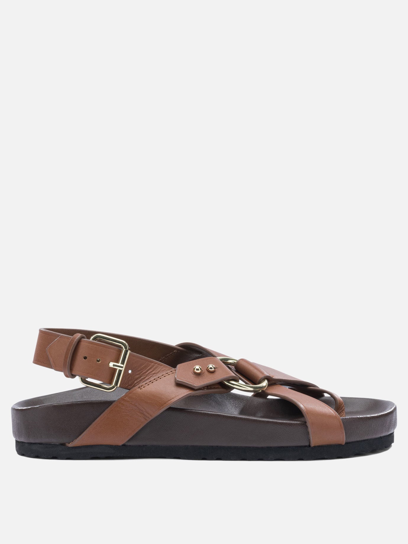 Flat sandals 100% leather - 100% rubber  Brown - Soeur Women | PDP | VIETTI Online Store | Zoom-Modal
