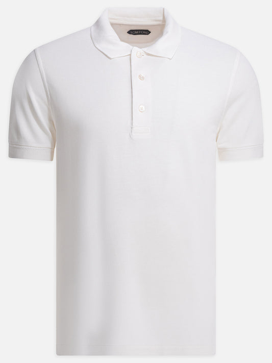 Polo con bottoni Solid colour  Bianco - Tom Ford Uomo | PLP | VIETTI Online Store 
