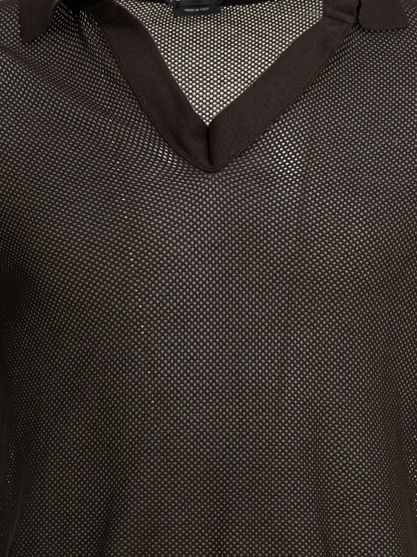 Polo shirts without buttons 50% silk 50% cotton  Brown - Tom Ford Men | PDP | VIETTI Online Store | Zoom-Modal_3

