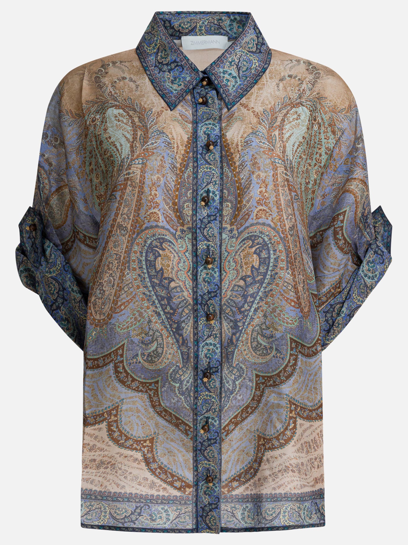 Casual shirts Paisley  Light blue - Zimmermann Women | PDP | VIETTI Online Store | thumbnail
