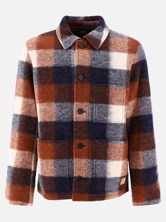 Overshirt jackets 57% lana 43% poliestere  Brown - A.P.C. Men | PLP | VIETTI Online Store 
