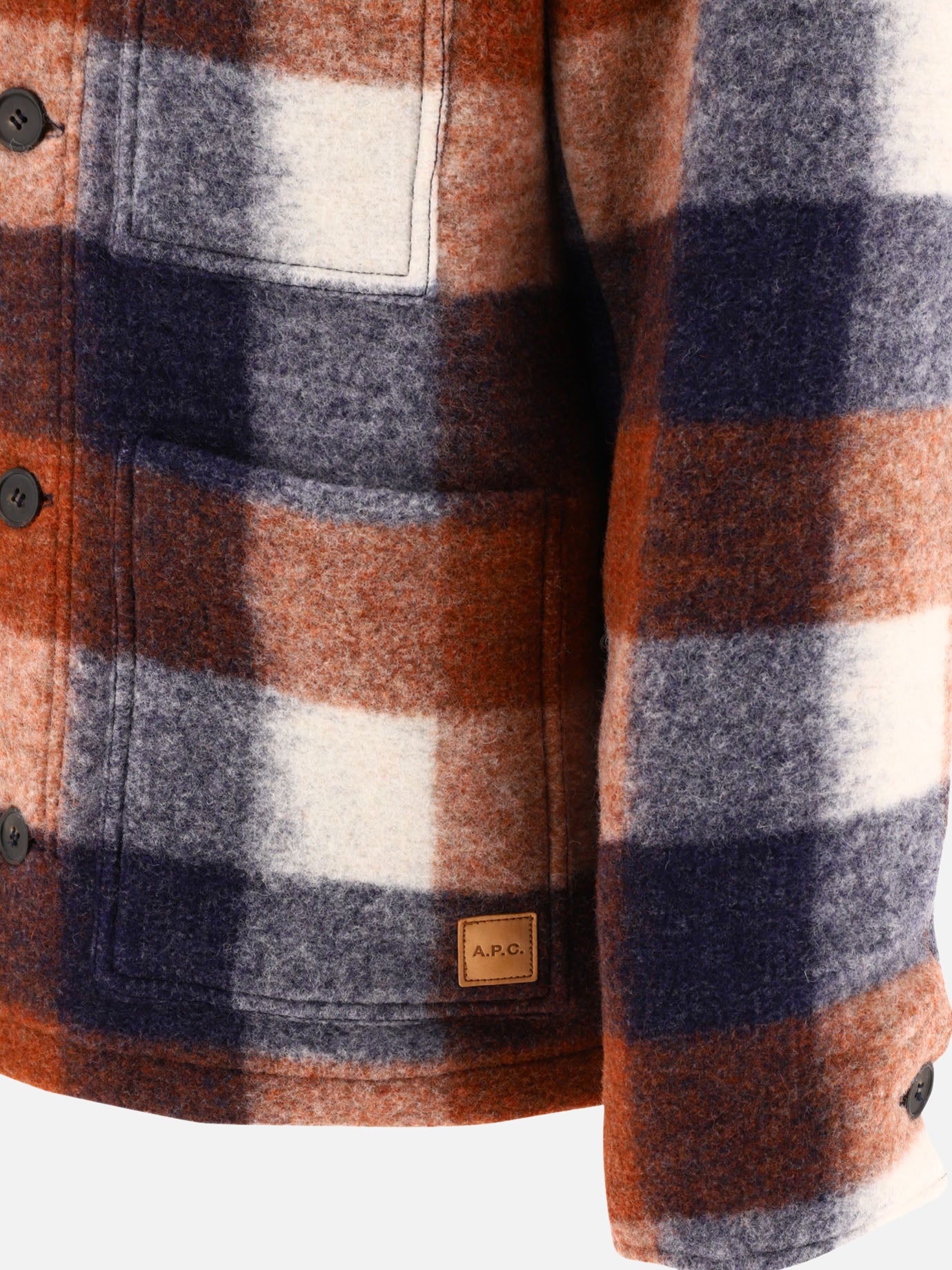 Overshirt jackets 57% lana 43% poliestere  Brown - A.P.C. Men | PDP | VIETTI Online Store | thumbnail_4