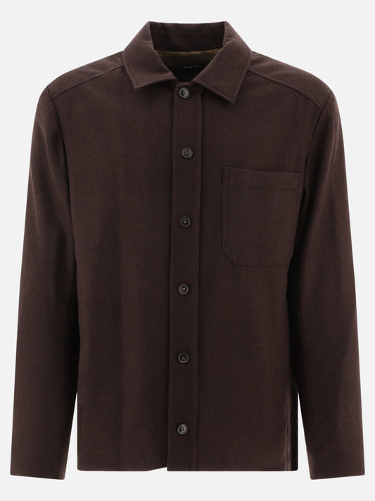 Overshirt jackets 70% lana 25% poliammide 5% poliestere  Brown - A.P.C. Men | PLP | VIETTI Online Store 
