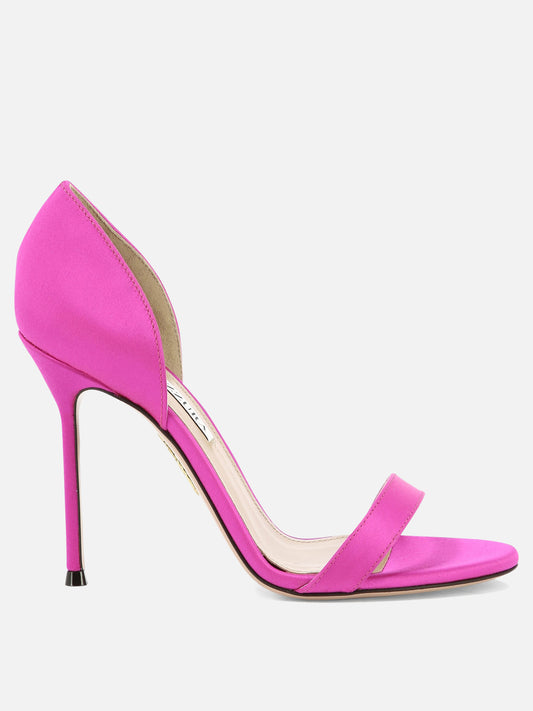 Heeled sandals 70% viscosa 28% seta - 100% cuoio  Fuchsia - Aquazzura Women | PLP | VIETTI Online Store 
