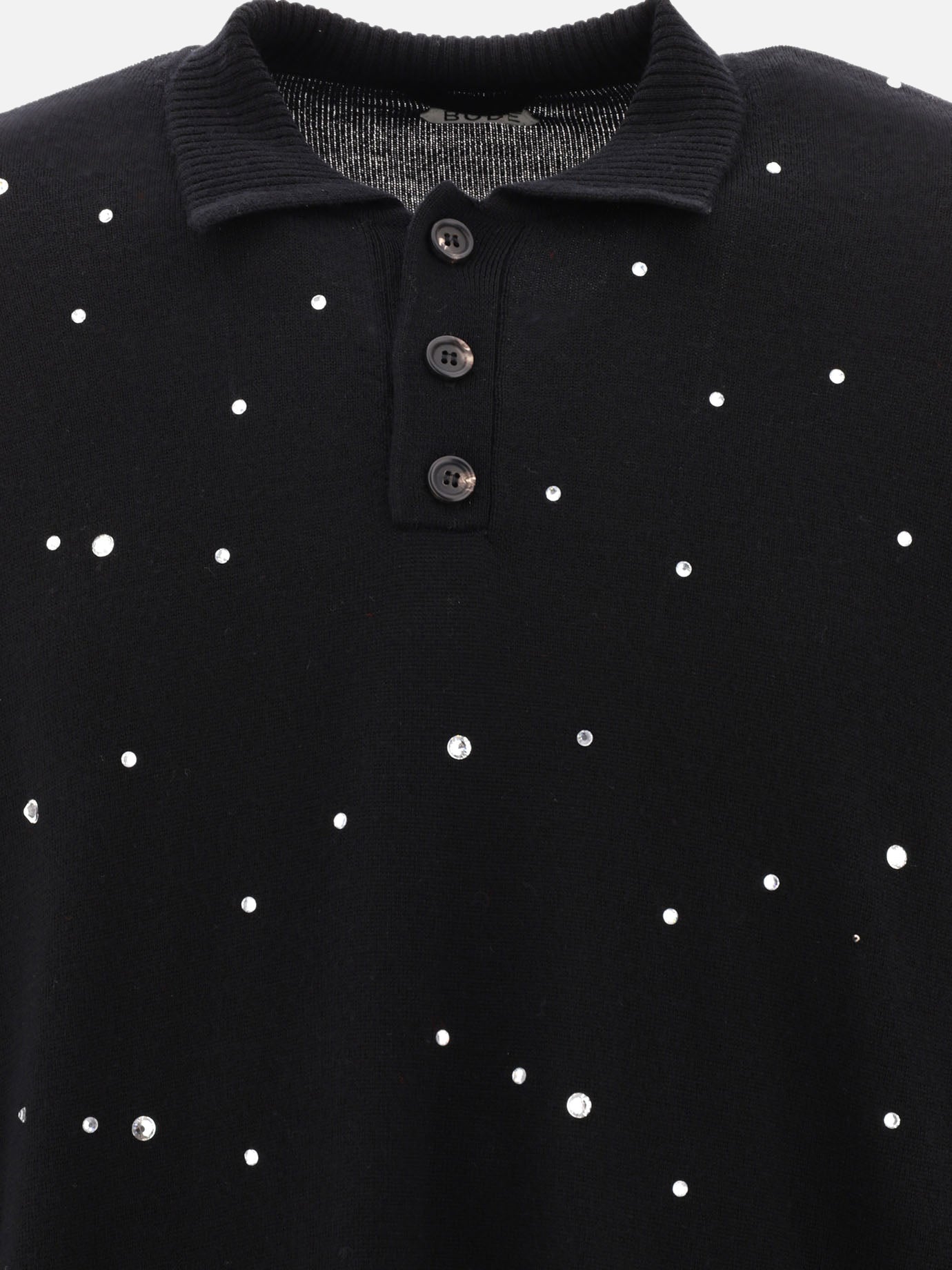 Polo shirts with buttons 100% merino wool  Black - Bode Men | PDP | VIETTI Online Store | Zoom-Modal_3
