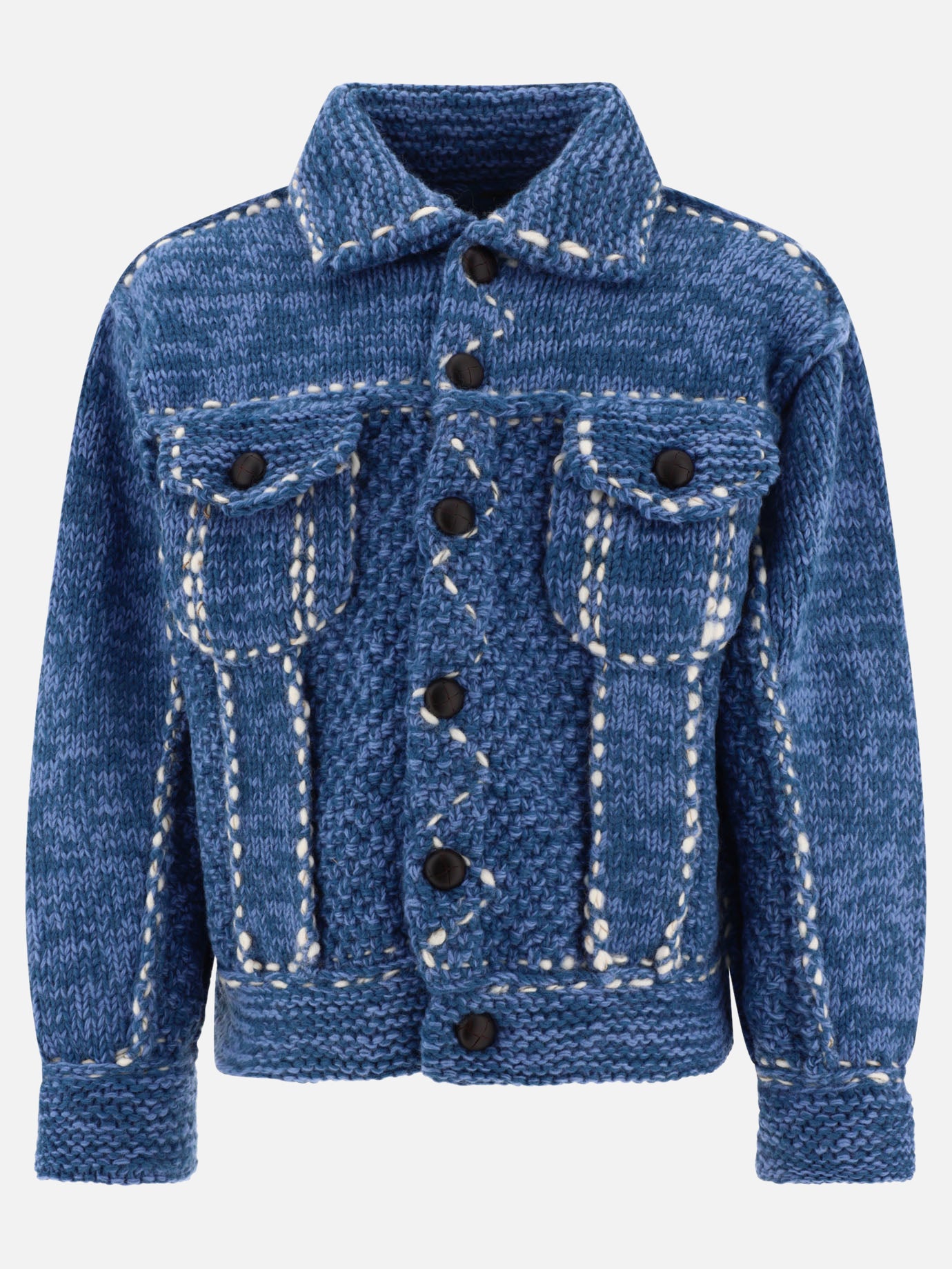 Overshirt jackets 100% wool  Light blue - KAPITAL Men | PDP | VIETTI Online Store | thumbnail