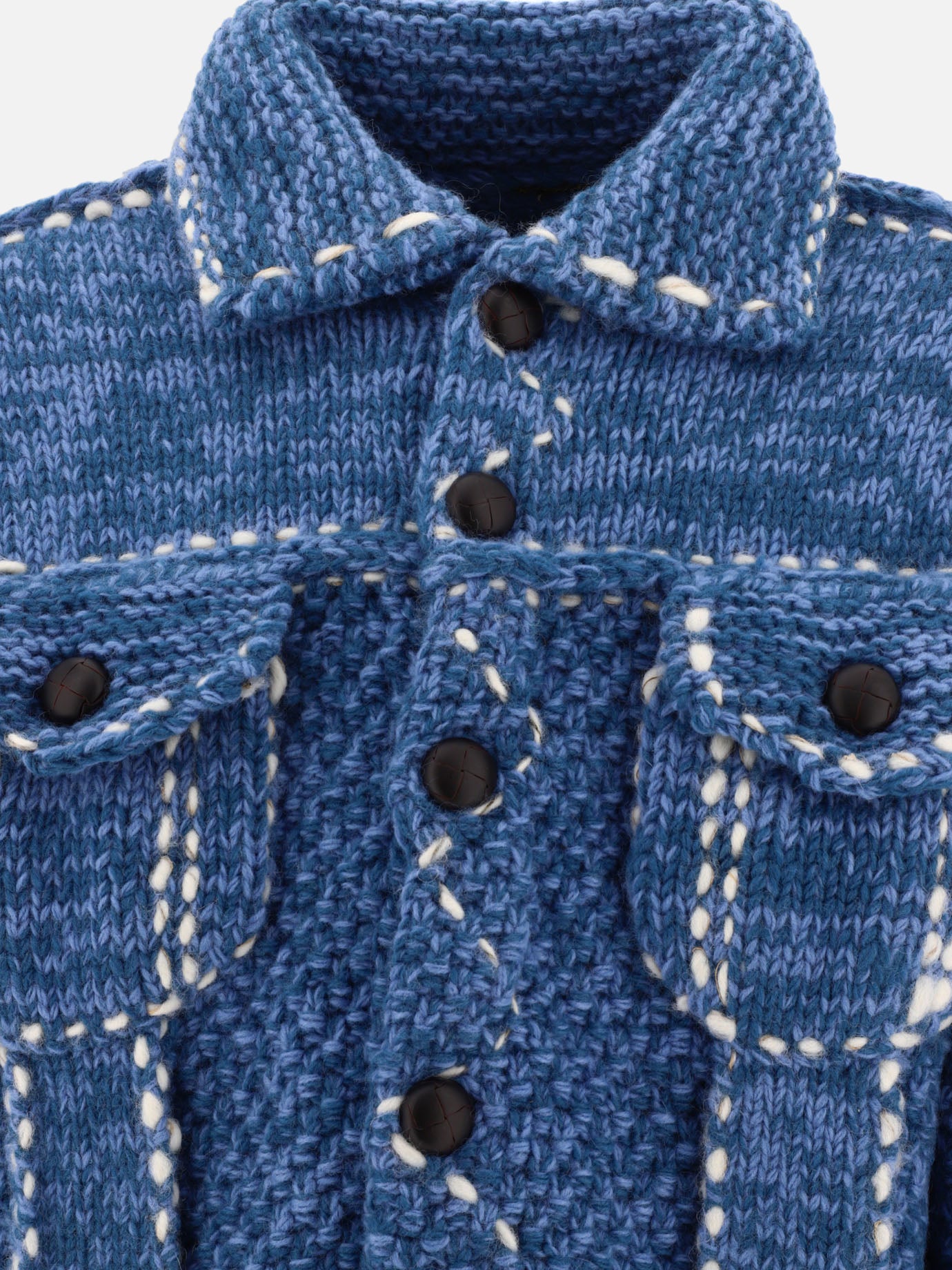 Overshirt jackets 100% wool  Light blue - KAPITAL Men | PDP | VIETTI Online Store | Zoom-Modal_3
