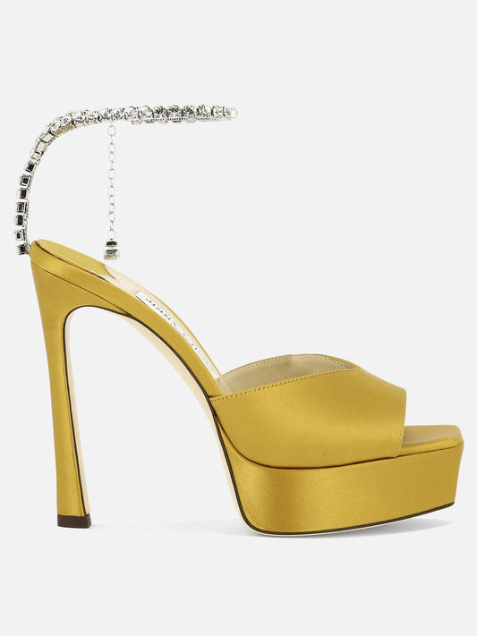 Heeled sandals 100% raso - 100% cuoio  Yellow - Jimmy Choo Women | PLP | VIETTI Online Store 
