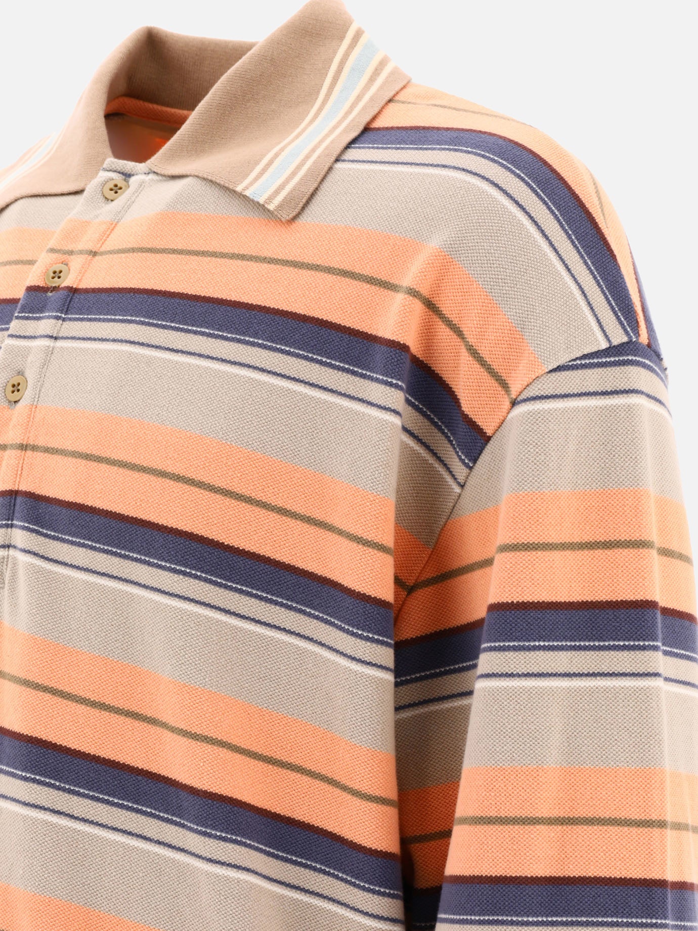 "Multi-border Kanoko BOX" polo shirt