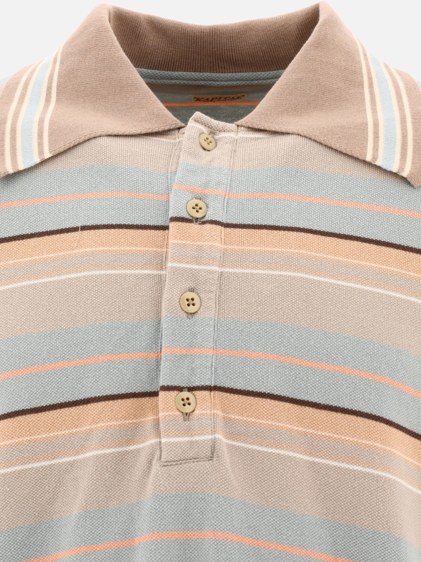 Polo shirts with buttons 100% cotone  Brown - KAPITAL Men | PDP | VIETTI Online Store | Zoom-Modal_3
