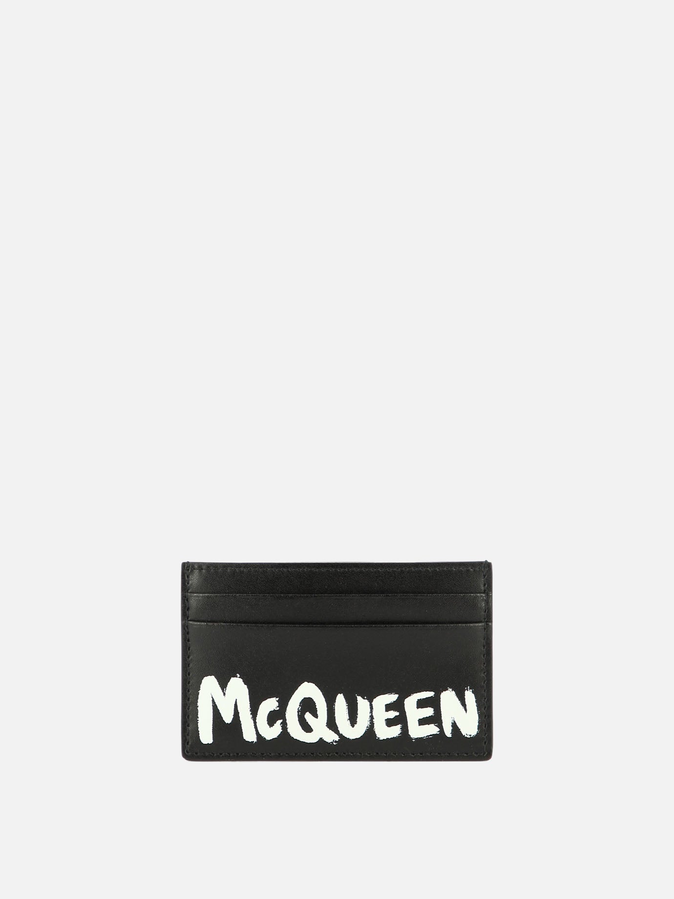 Alexander McQueen "McQueen Graffiti" card holder Black