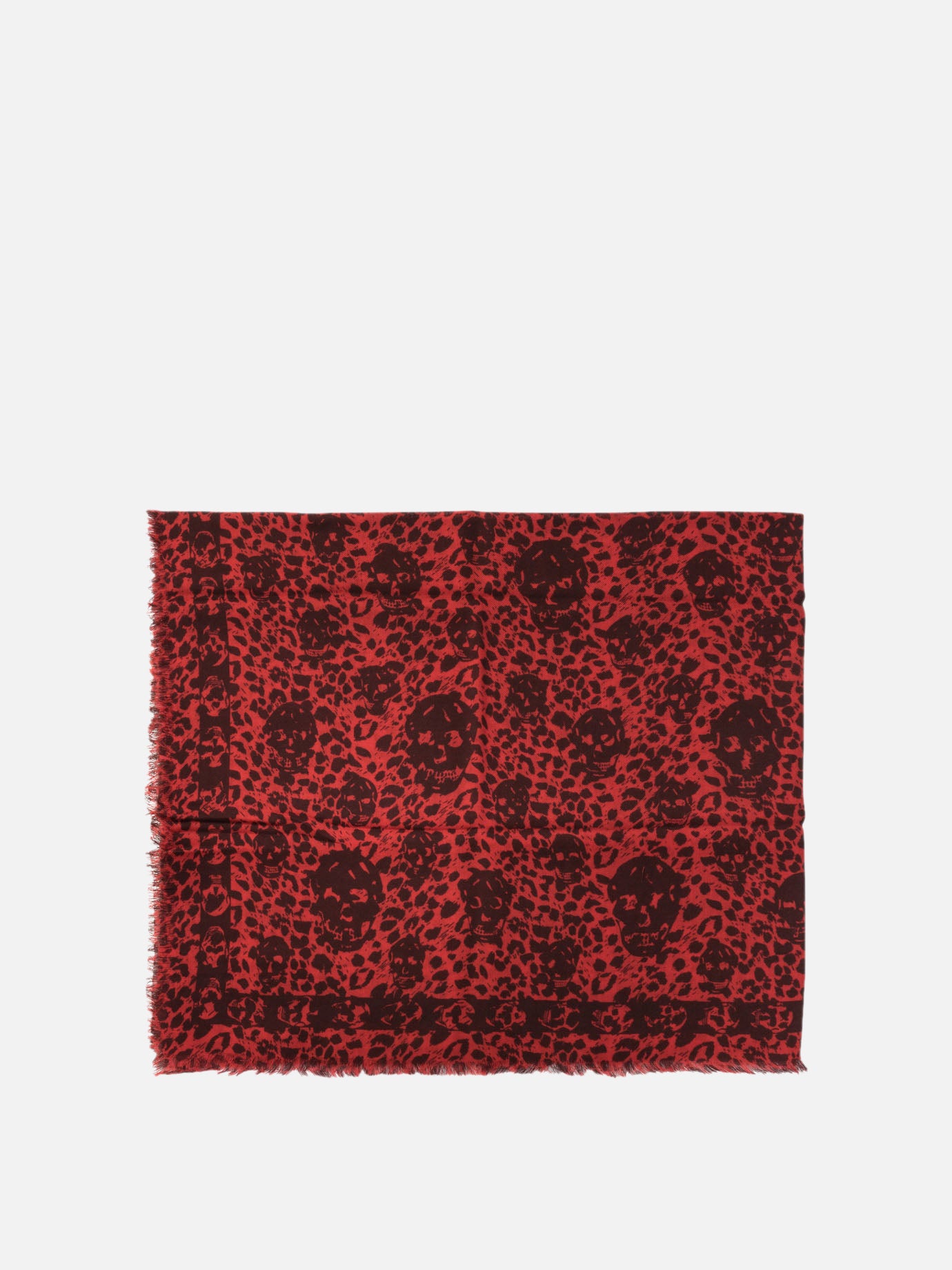 Alexander McQueen "Leopard Skull" foulard Red