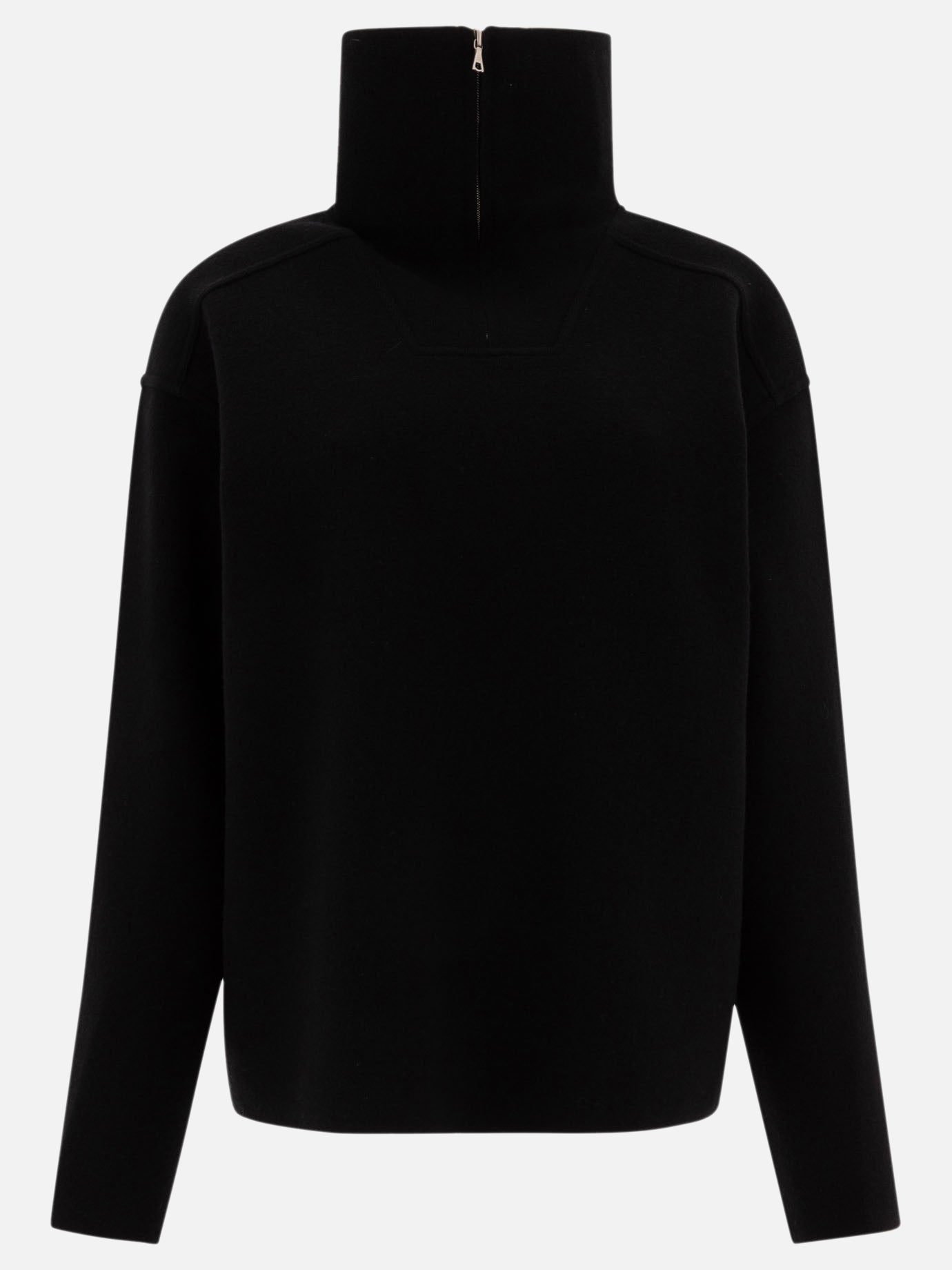 Maglioni con mezza zip Solid colour  Nero - Auralee Donna | PDP | VIETTI Online Store | thumbnail