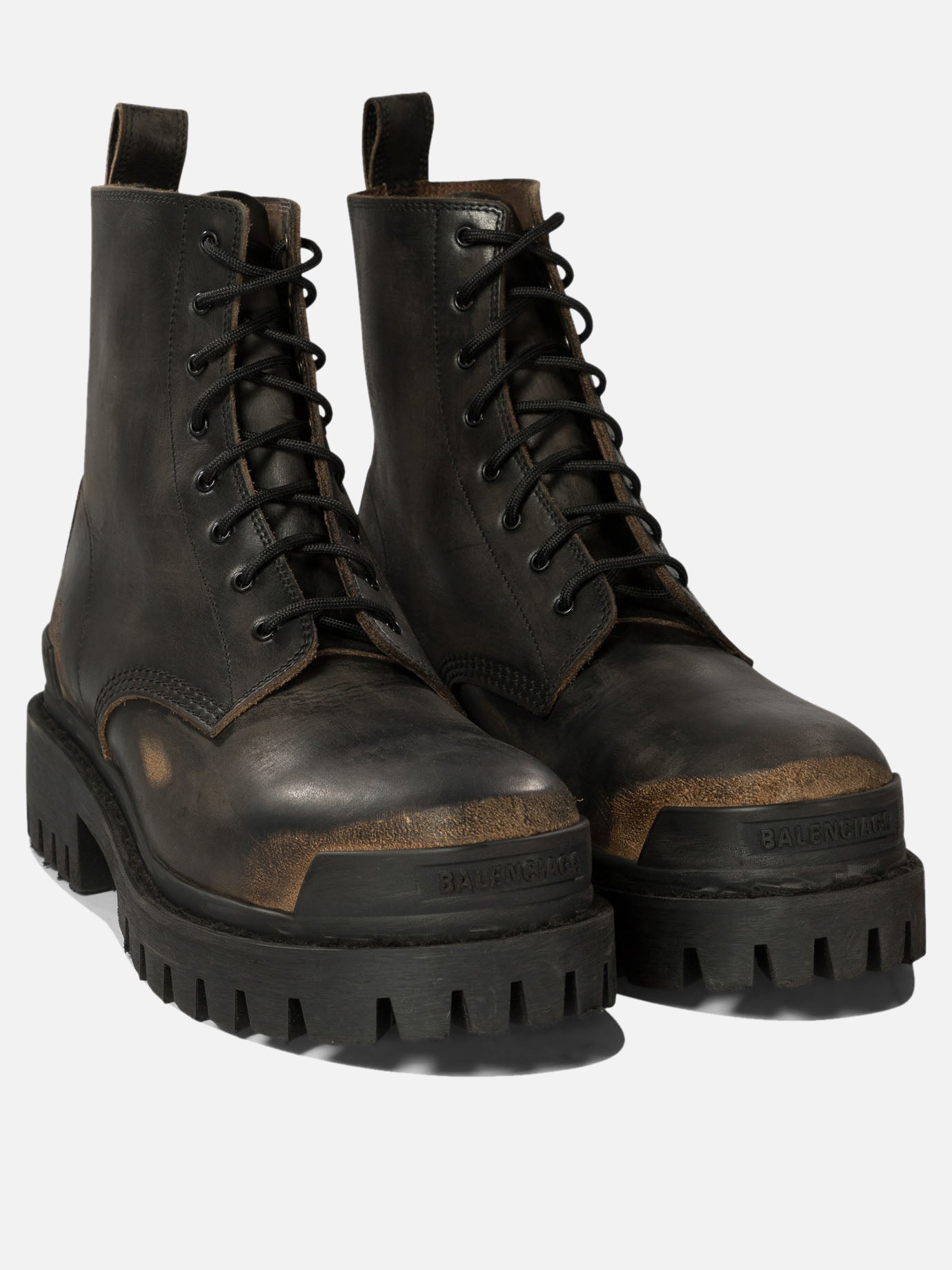 Balenciaga "Strike" combat boots Brown