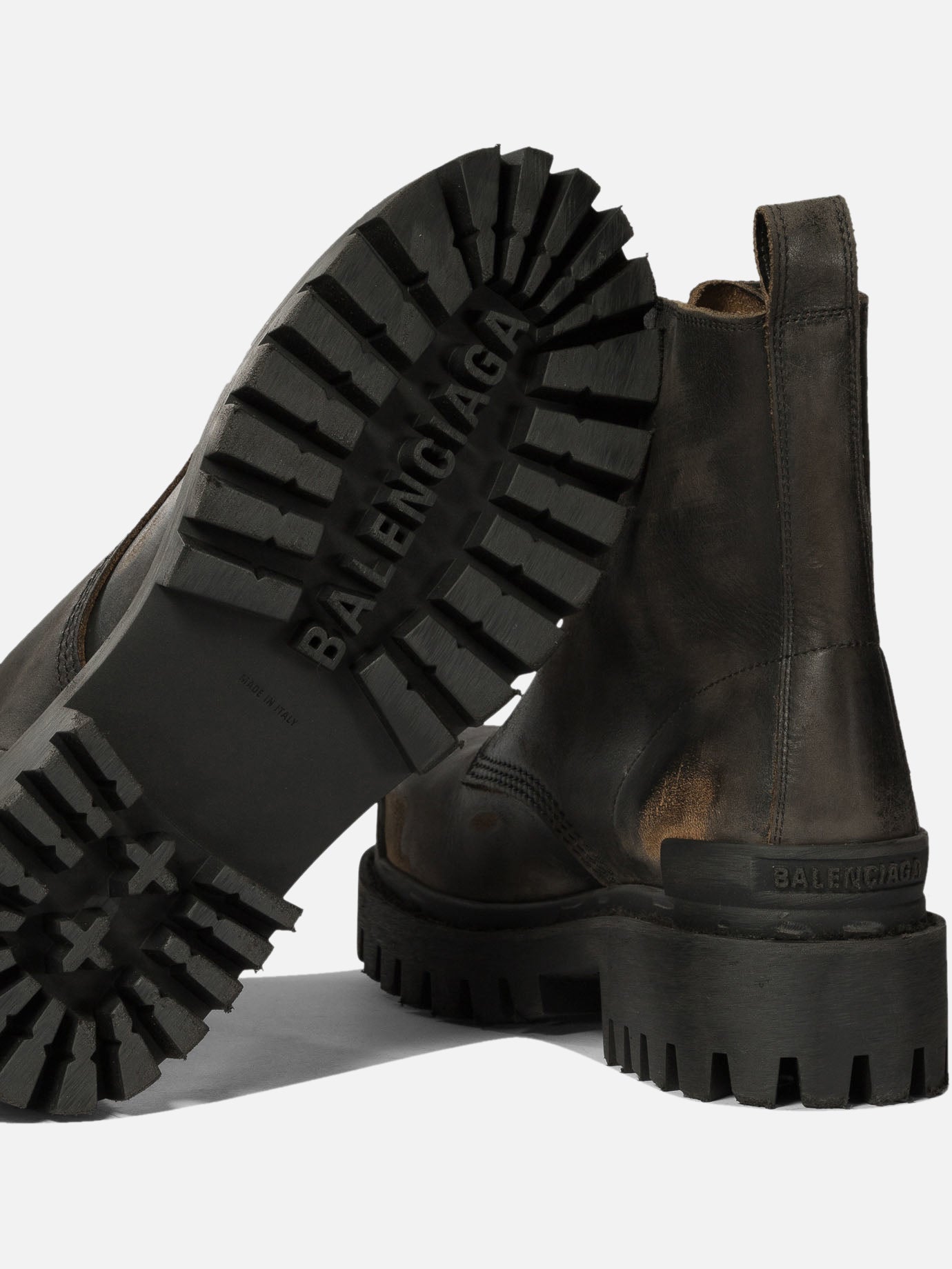 Balenciaga "Strike" combat boots Brown