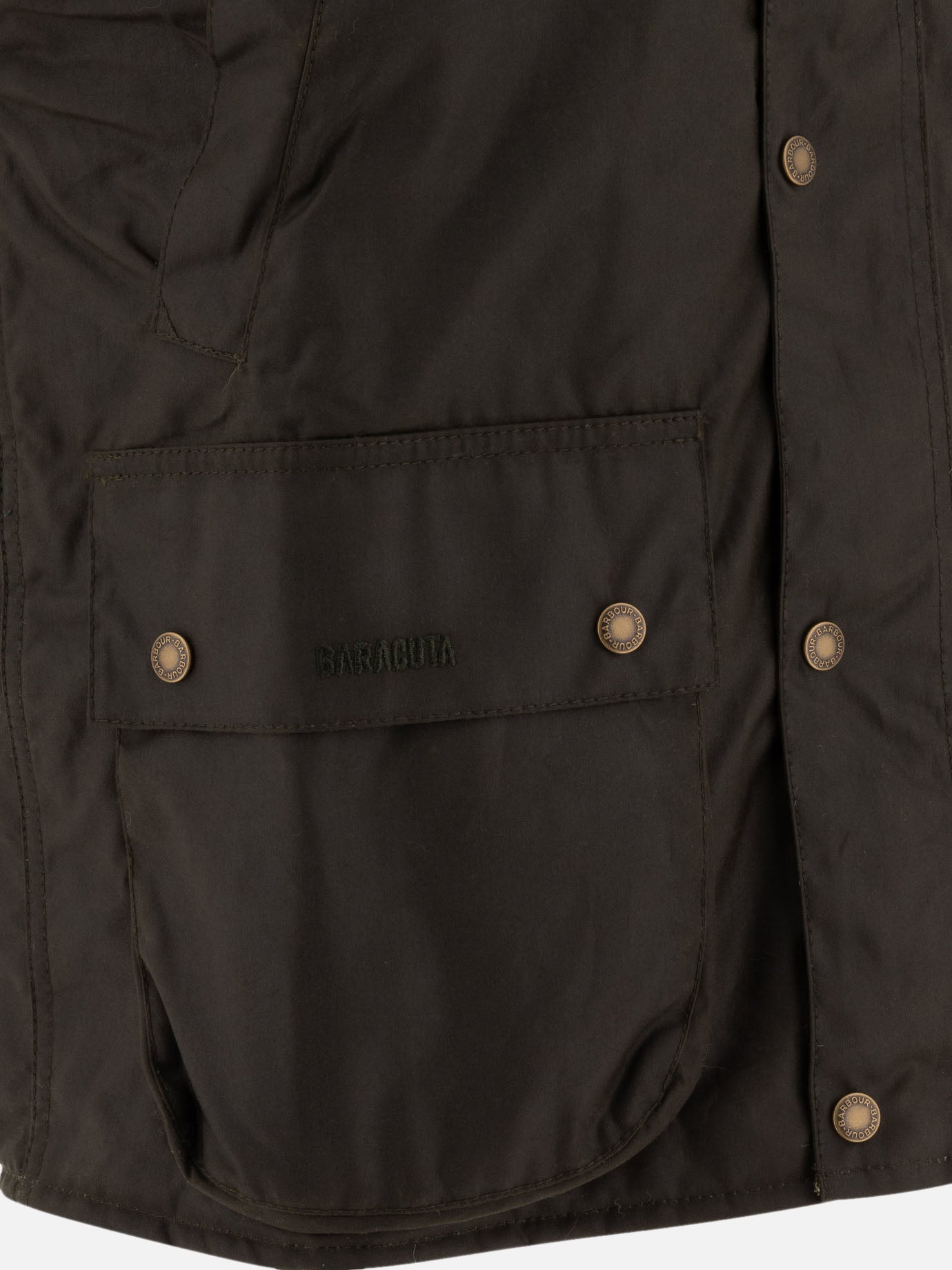 Barbour x Baracuta waxed oversized vest jacket