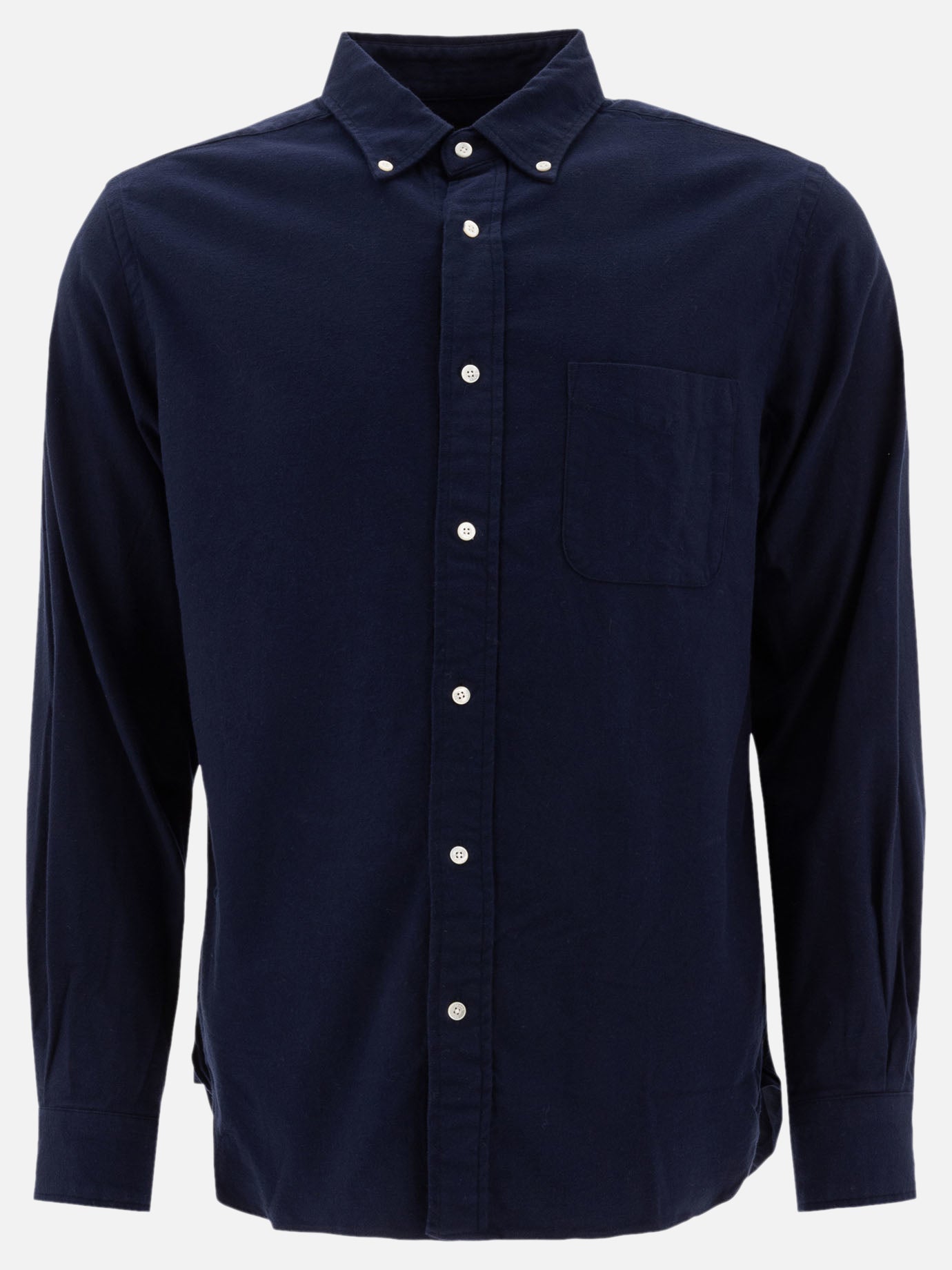 Beams Plus &quot;BD Flannel Solid&quot; Shirt 11588329_S Blue thumbnail_1