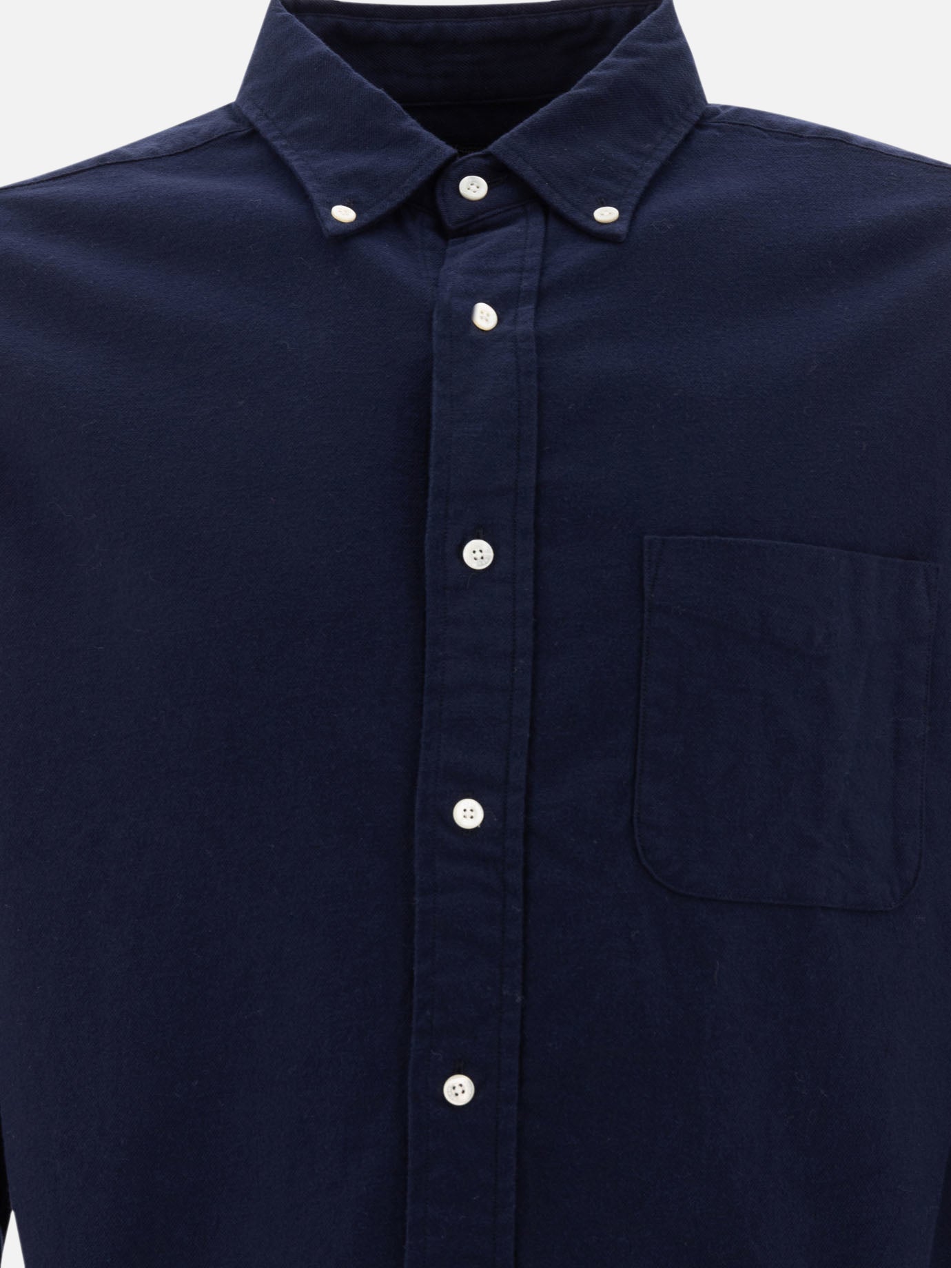 Beams Plus "BD Flannel Solid" Shirt Blue