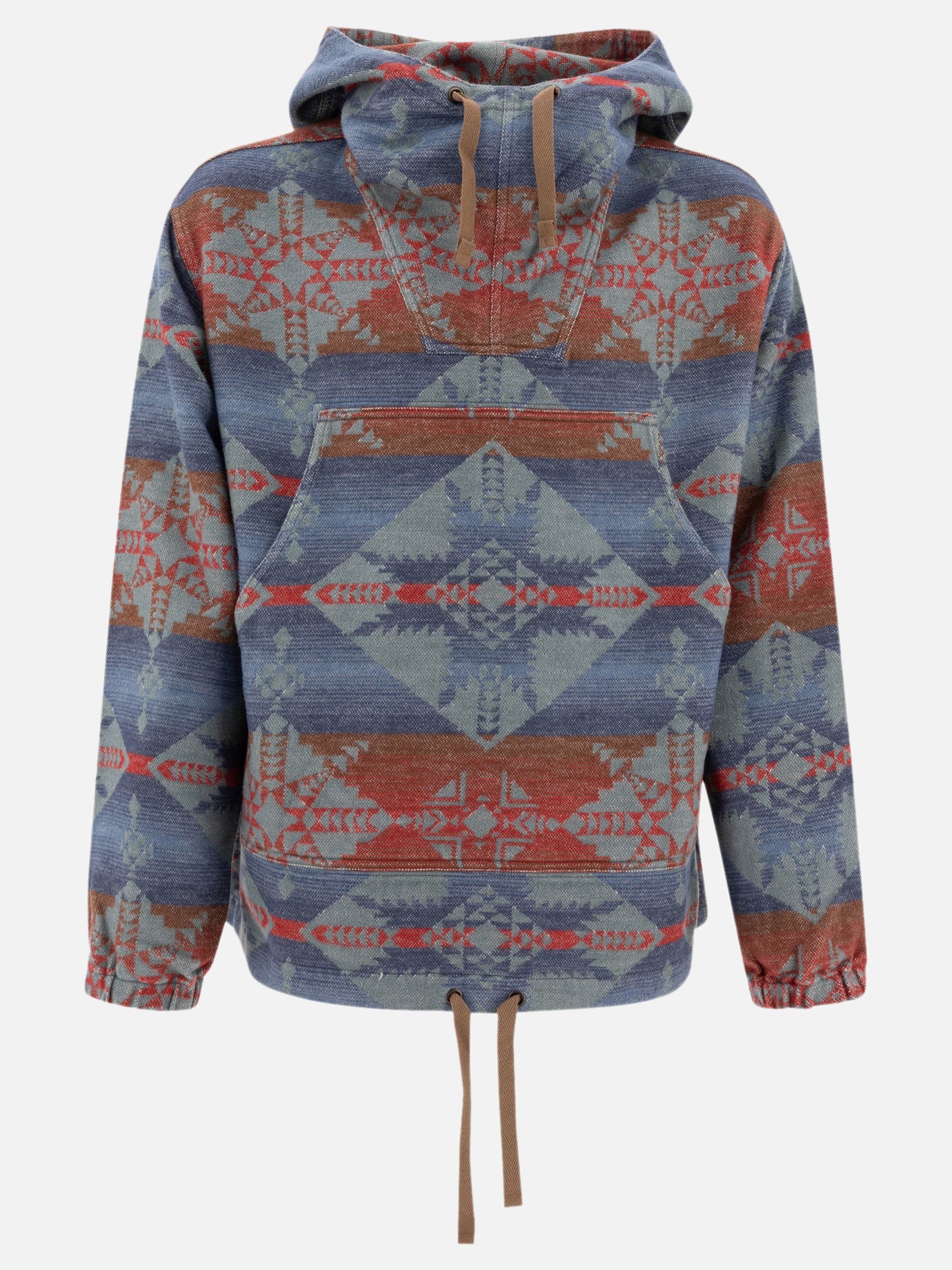 Beams Plus "MIL Smock Jacquard Shaggy" hoodie Blue