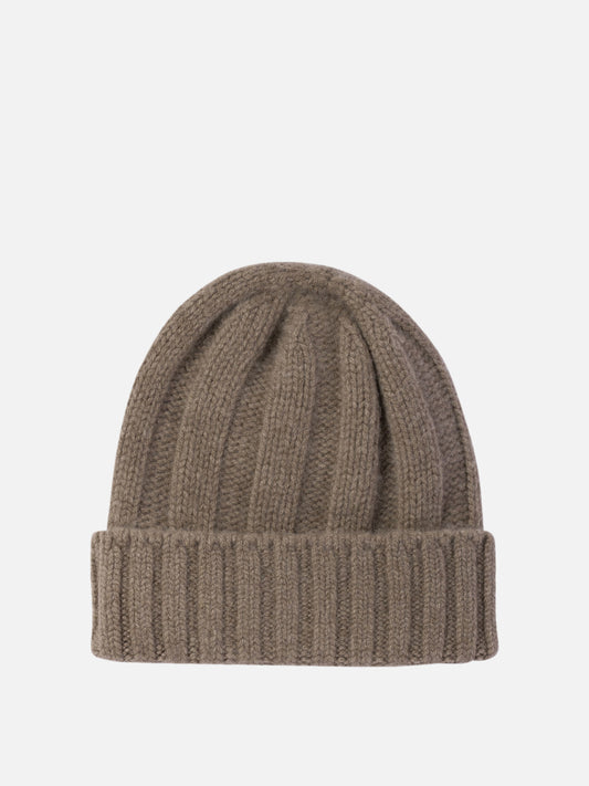 Beams Plus Berretto a coste in cashmere 11602672_UNI Brown 1