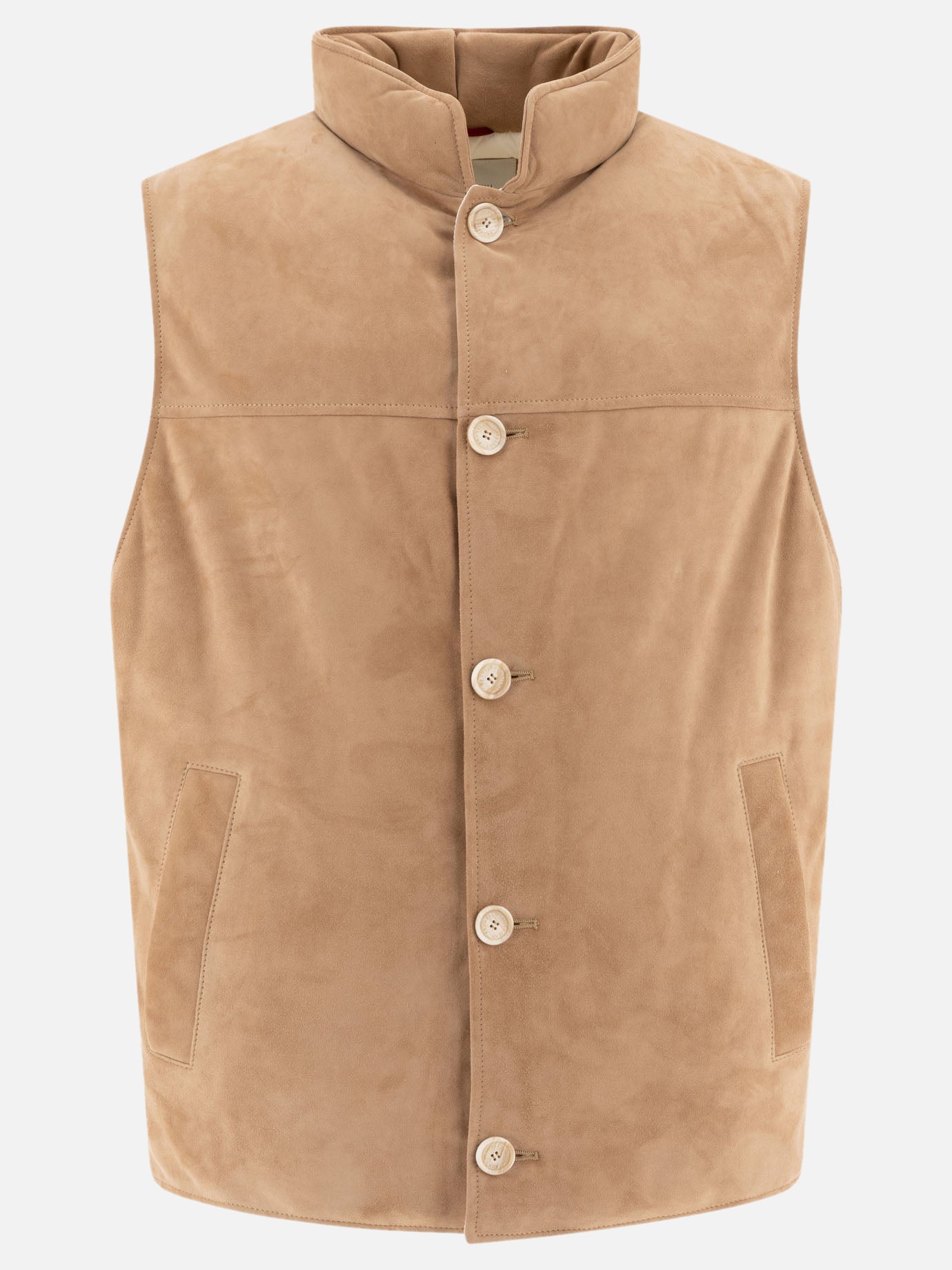 Vest jackets Solid colour  Beige - Brunello Cucinelli Men | PDP | VIETTI Online Store | Zoom-Modal
