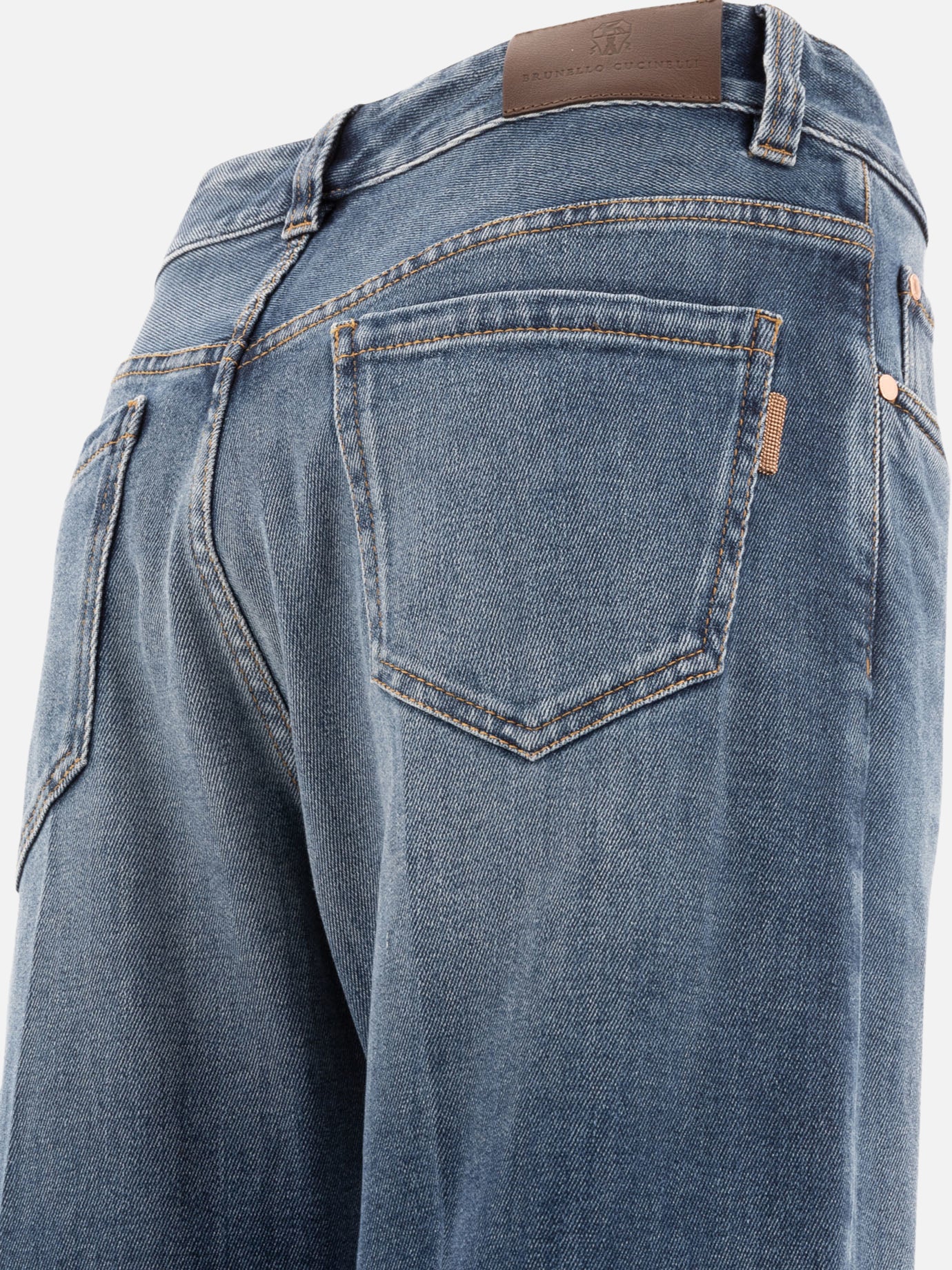 Brunello Cucinelli Jeans with Shiny Tab Blue