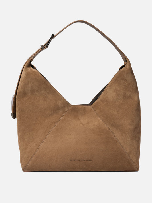 Borsa hobo in vitello scamosciato