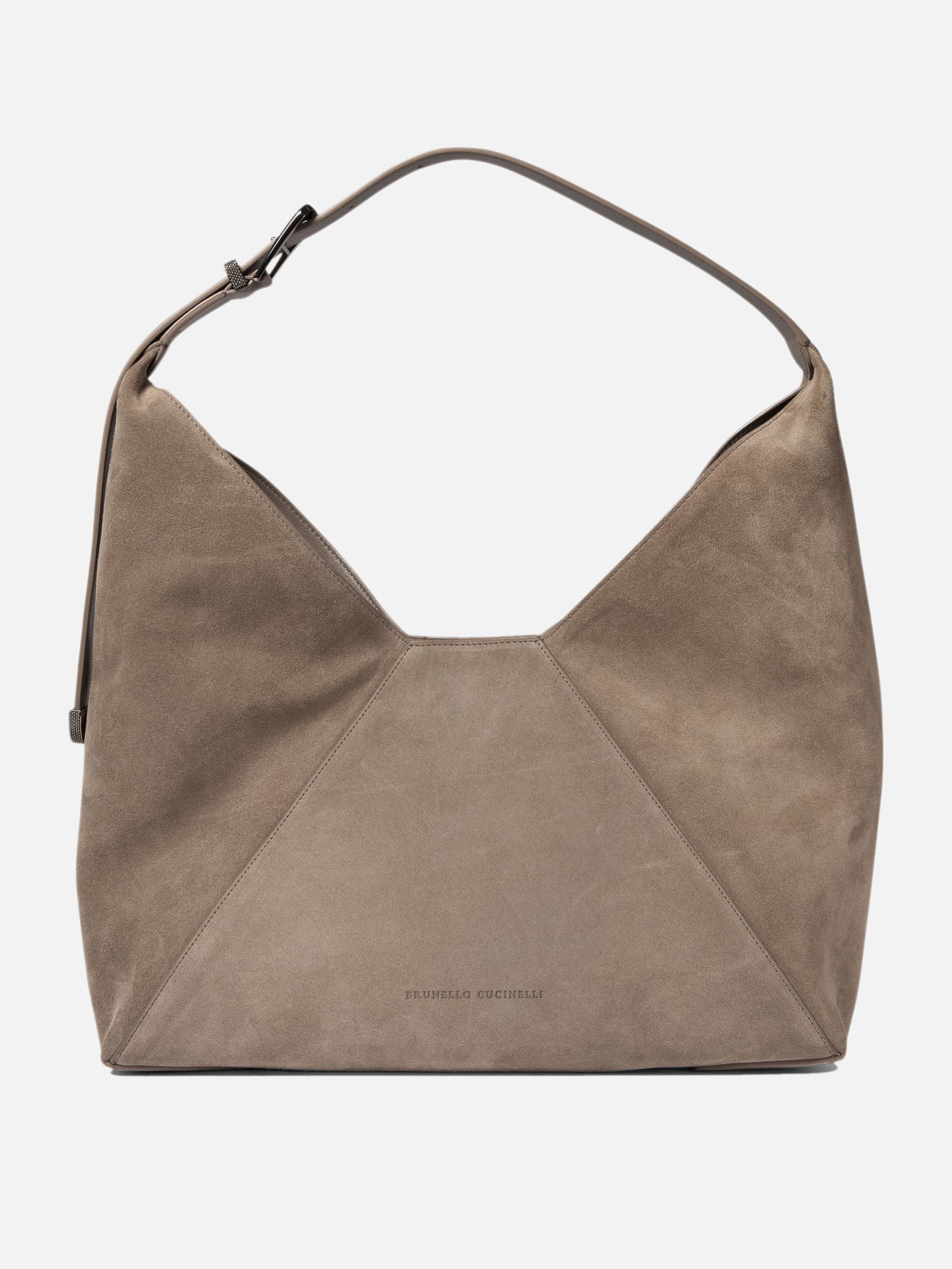 Brunello Cucinelli Sueded calfskin hobo bag Grey