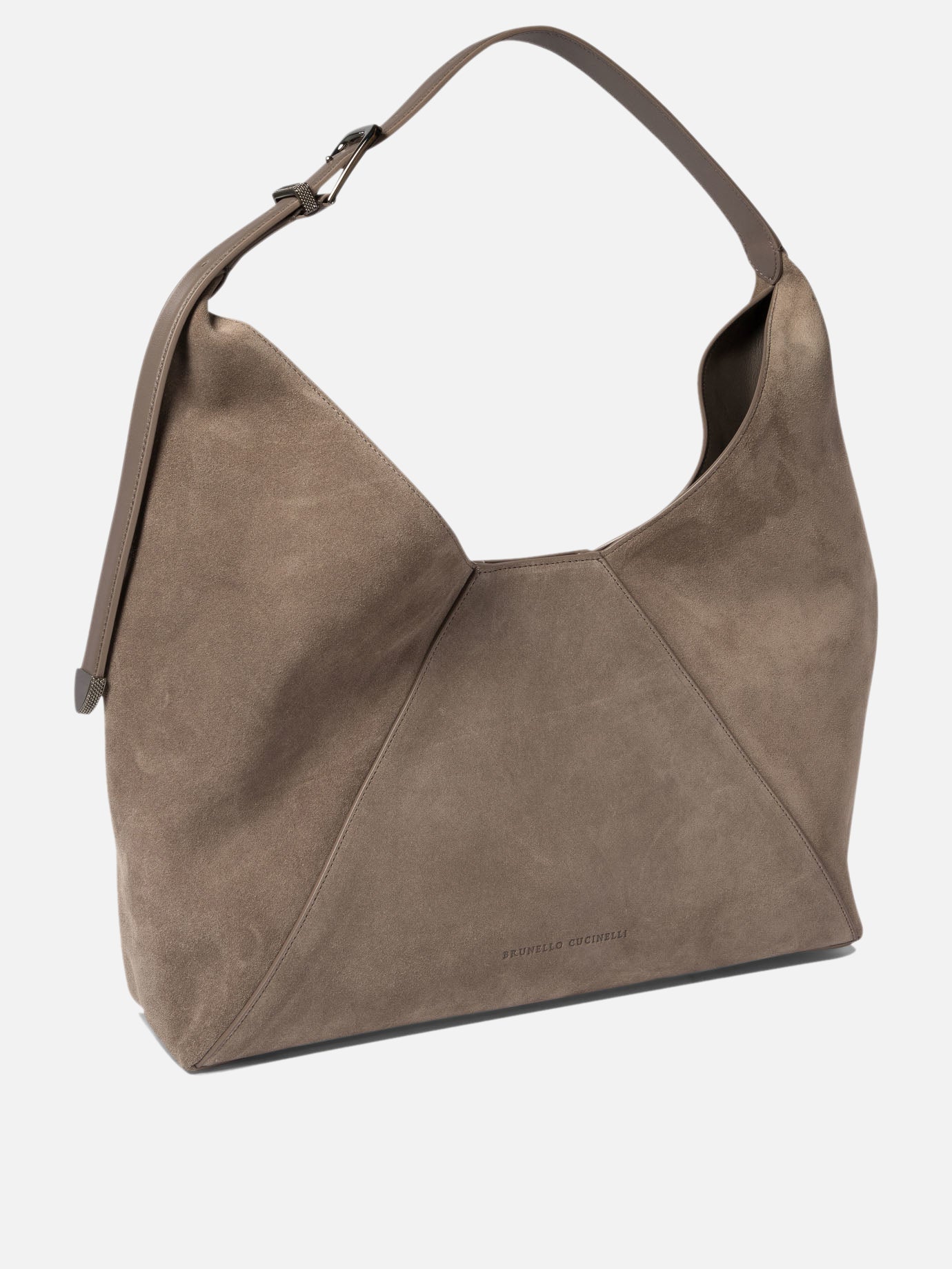 Sueded calfskin hobo bag