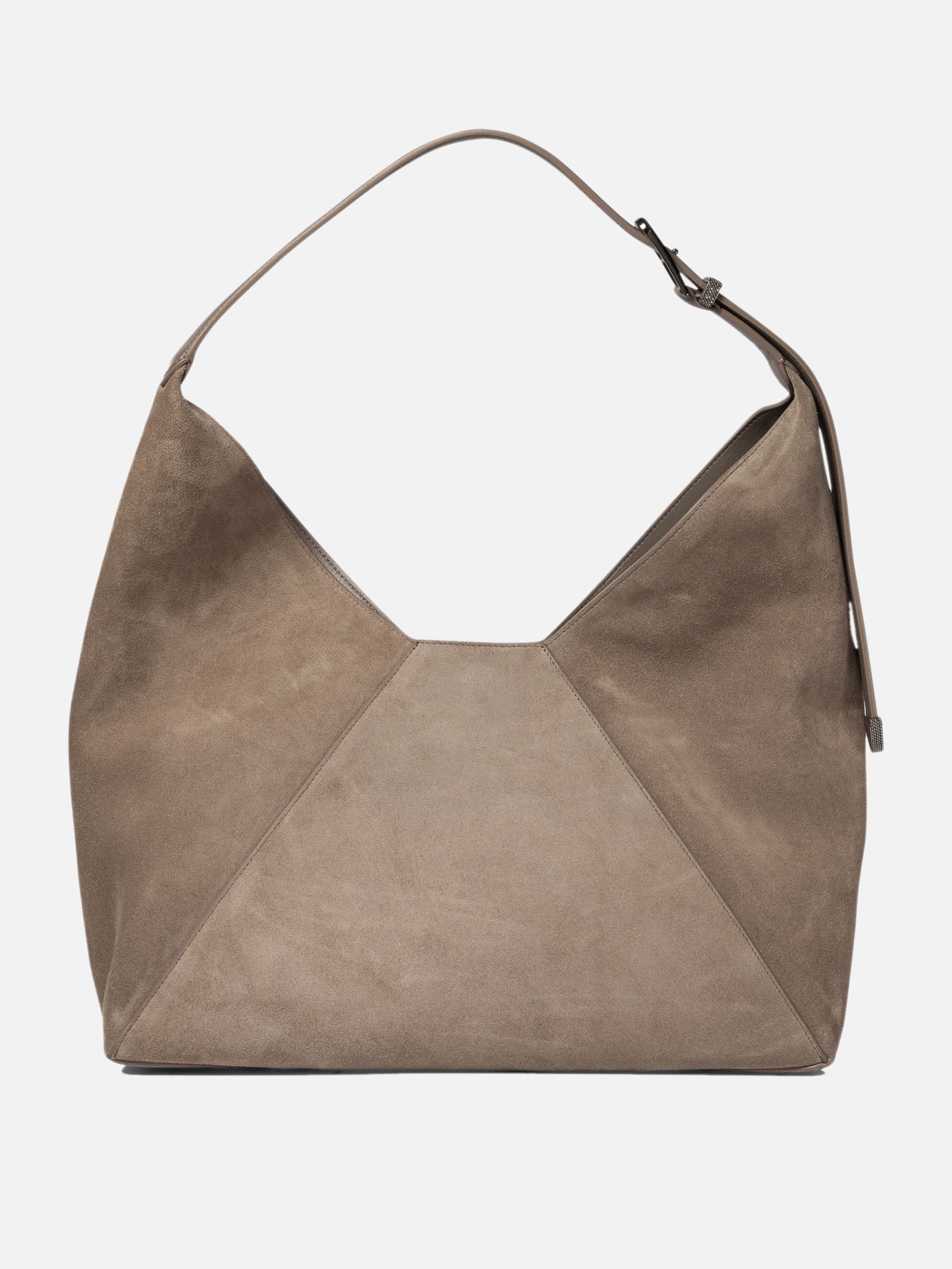 Brunello Cucinelli Sueded calfskin hobo bag Grey