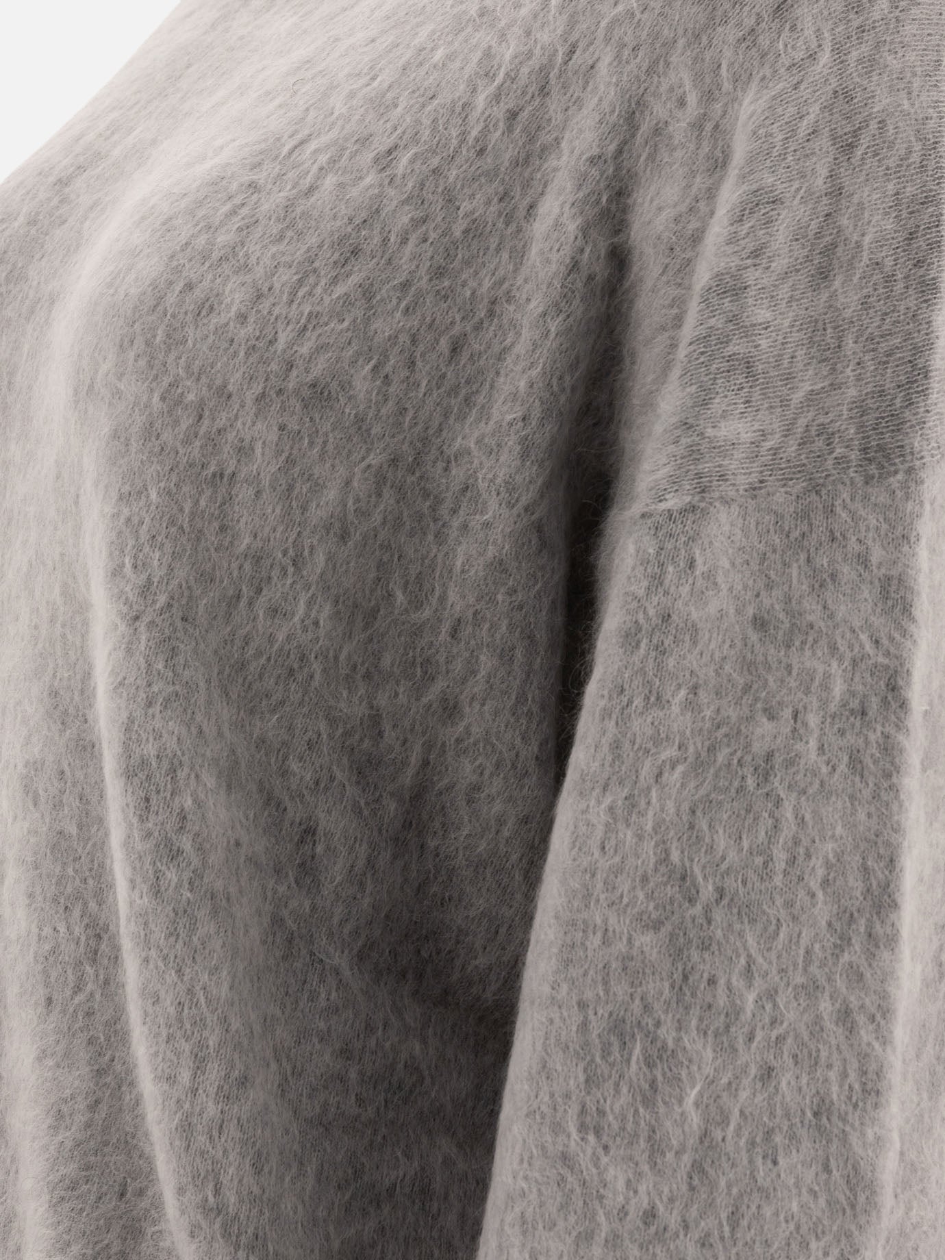 Brunello Cucinelli Mohair, wool, cashmere and silk sweater with monili Grey