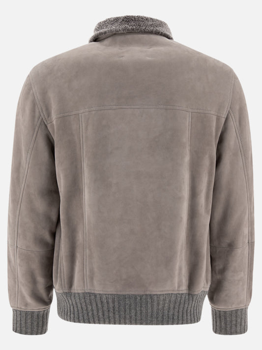 Shearling jackets Solid colour  Grey - Brunello Cucinelli Men | PLP | VIETTI Online Store | 2
