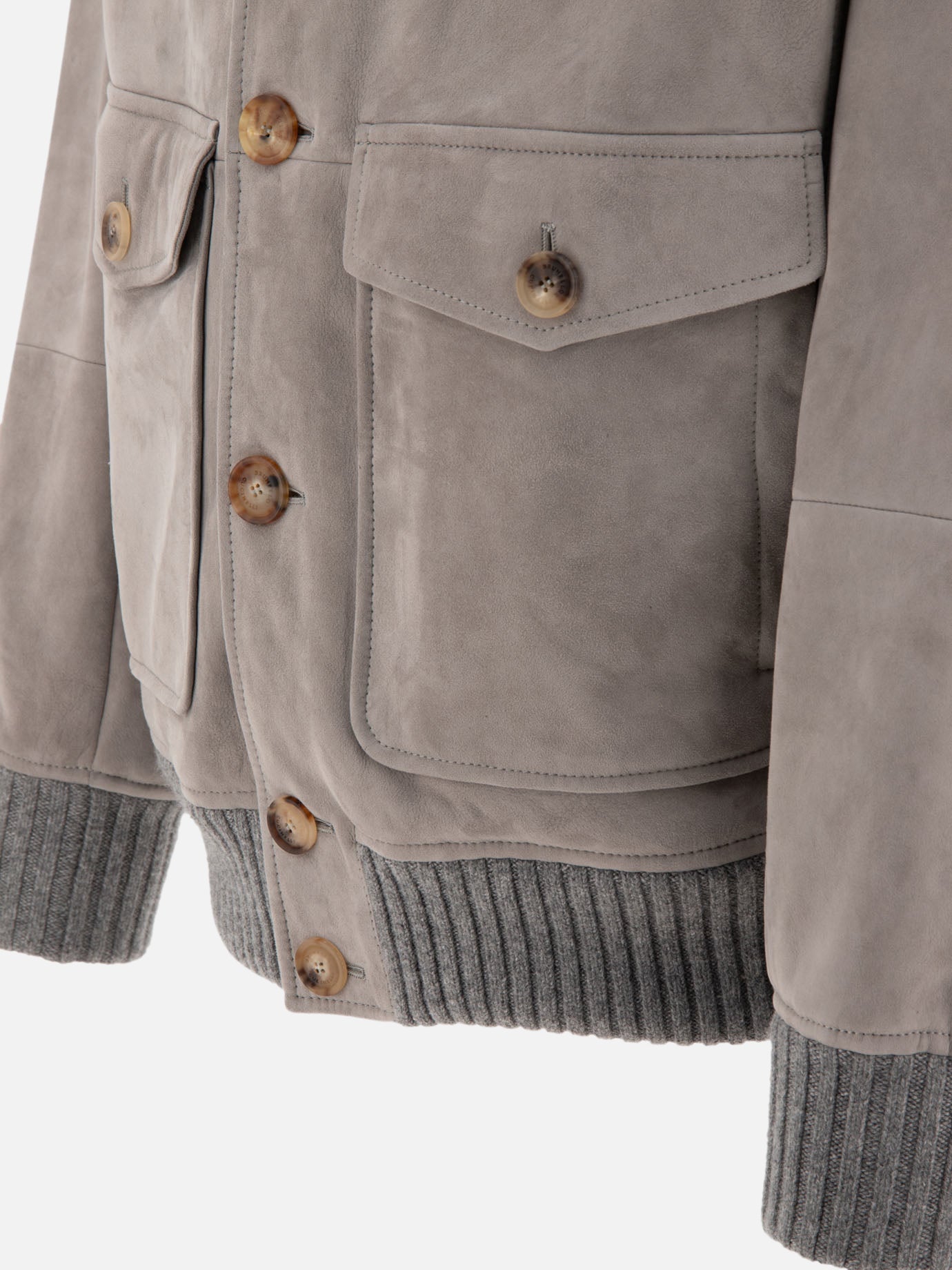 Shearling jackets Solid colour  Grey - Brunello Cucinelli Men | PDP | VIETTI Online Store | Zoom-Modal_4
