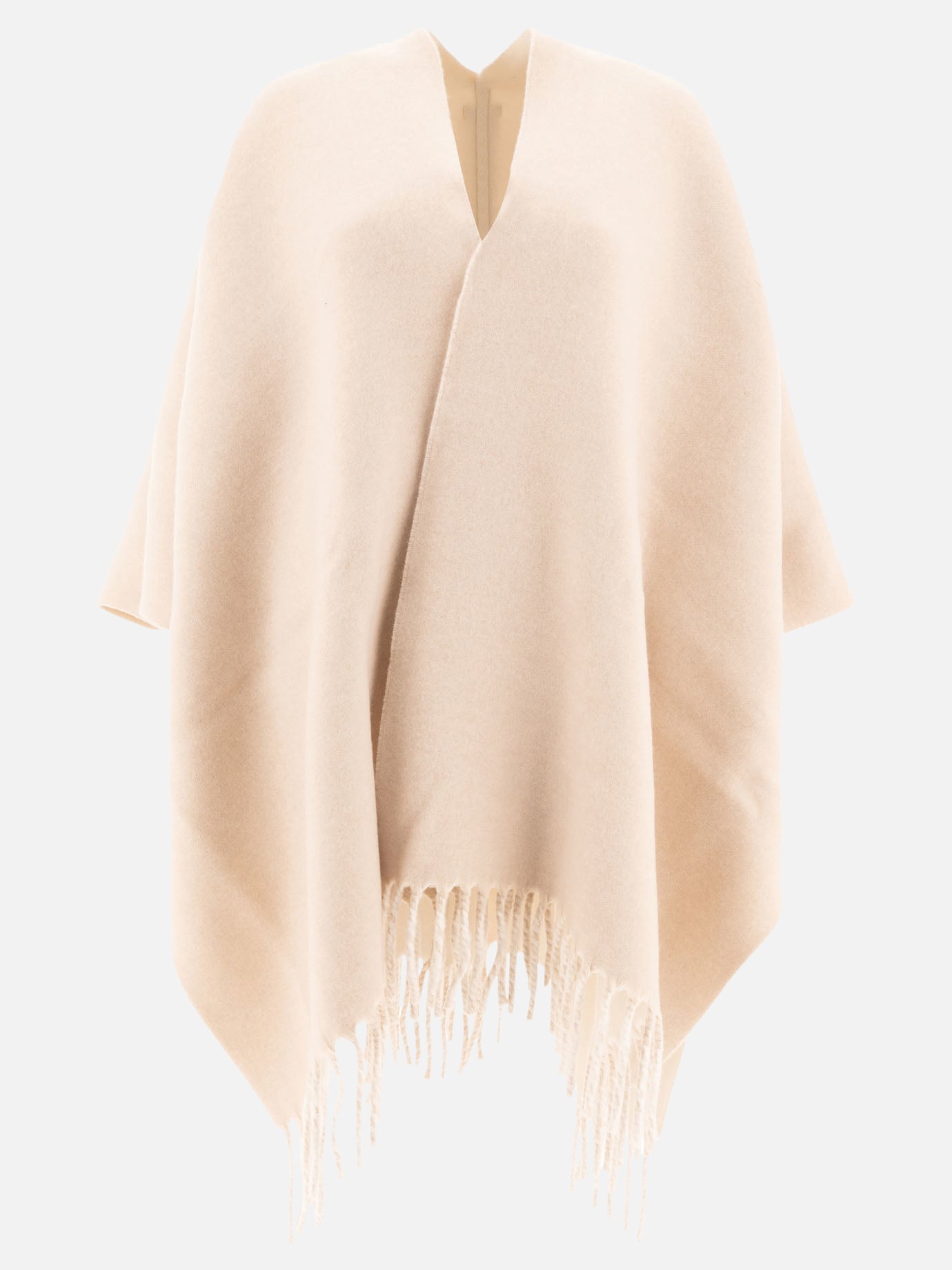 Wool and cashmere double knit poncho