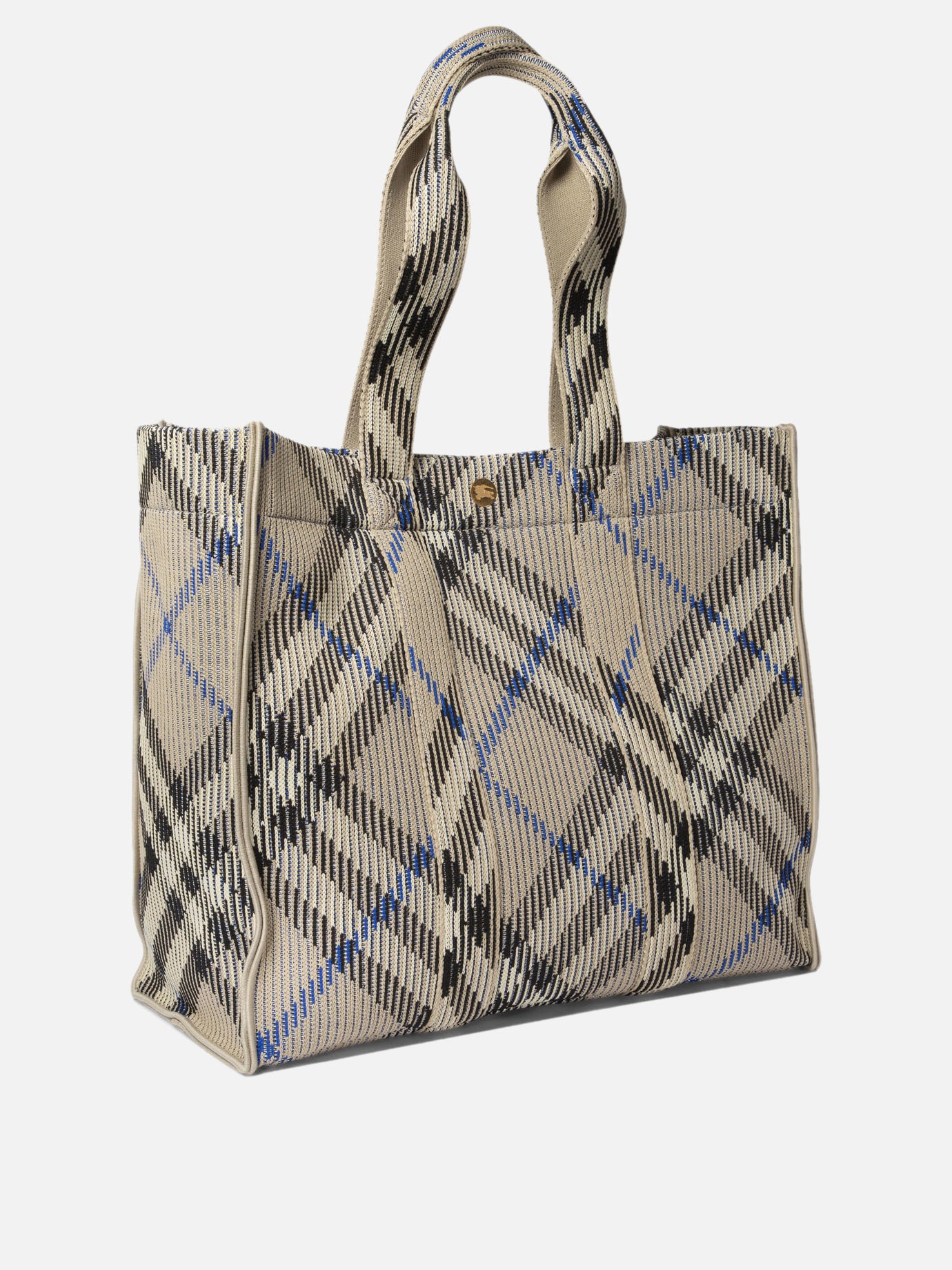 Knitted "Check" tote bag