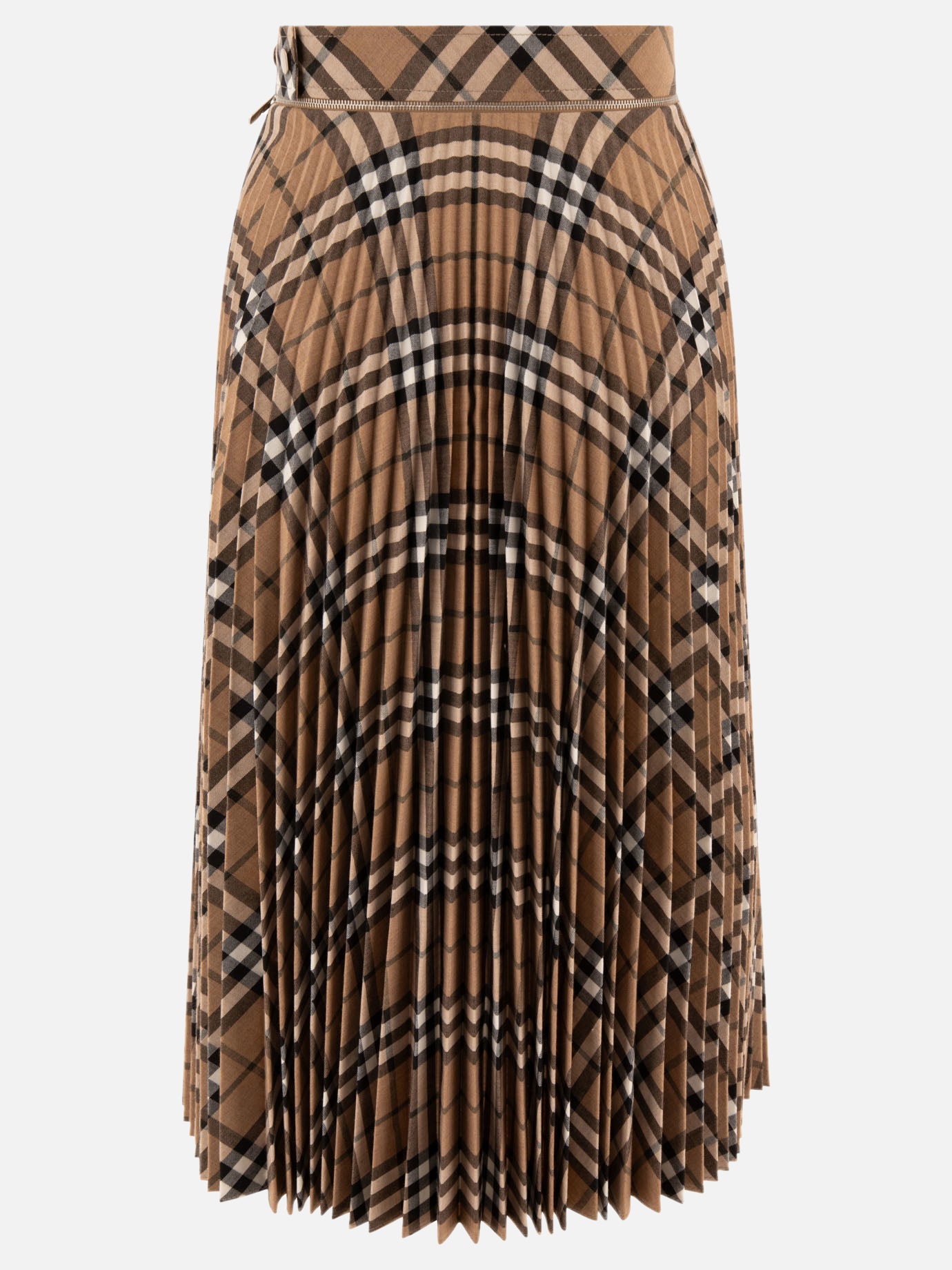 Burberry Wool blend pleated Check skirt Beige