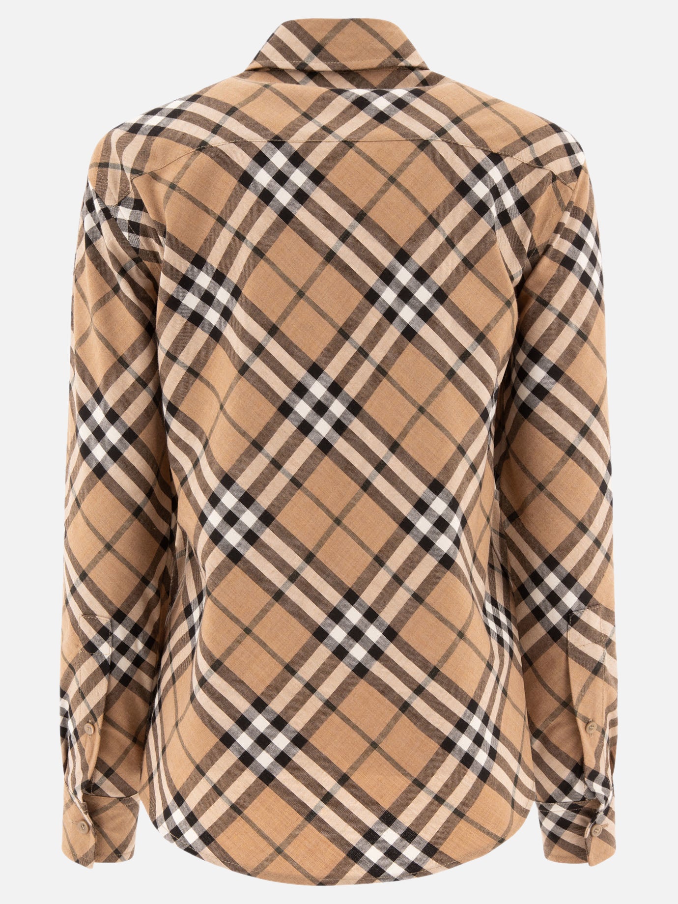 Burberry Wool blend shirt with Check motif Beige - Women Burberry Wool blend shirt with Check motif Beige - Women