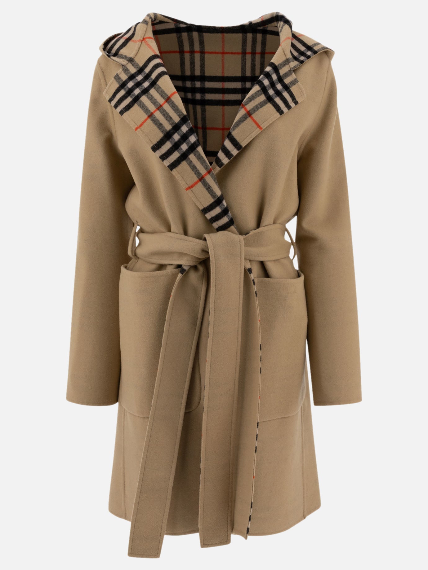 Long coats Check  Beige - Burberry Women | PDP | VIETTI Online Store | Zoom-Modal
