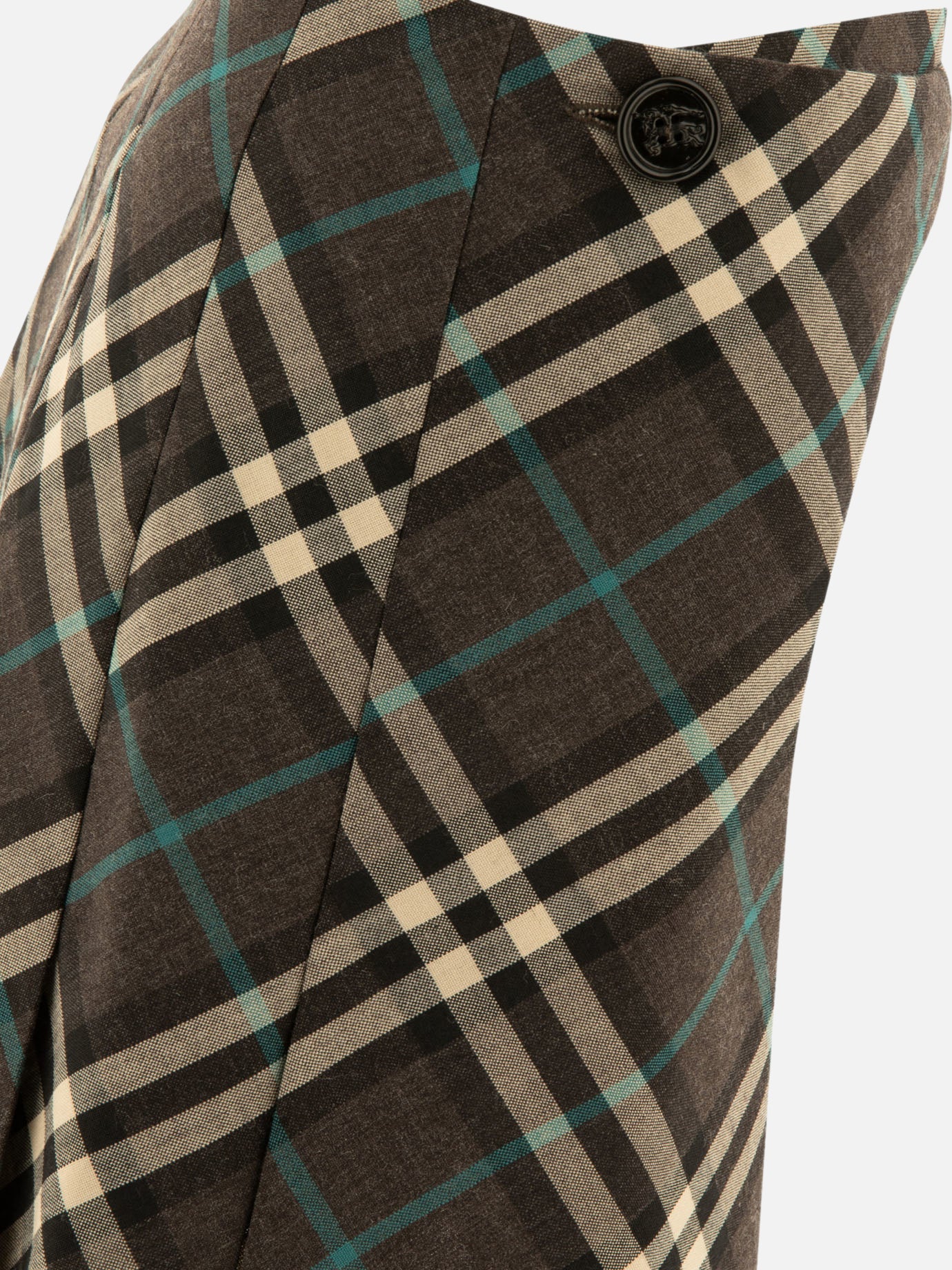 Burberry Check wool blend mini kilt Grey