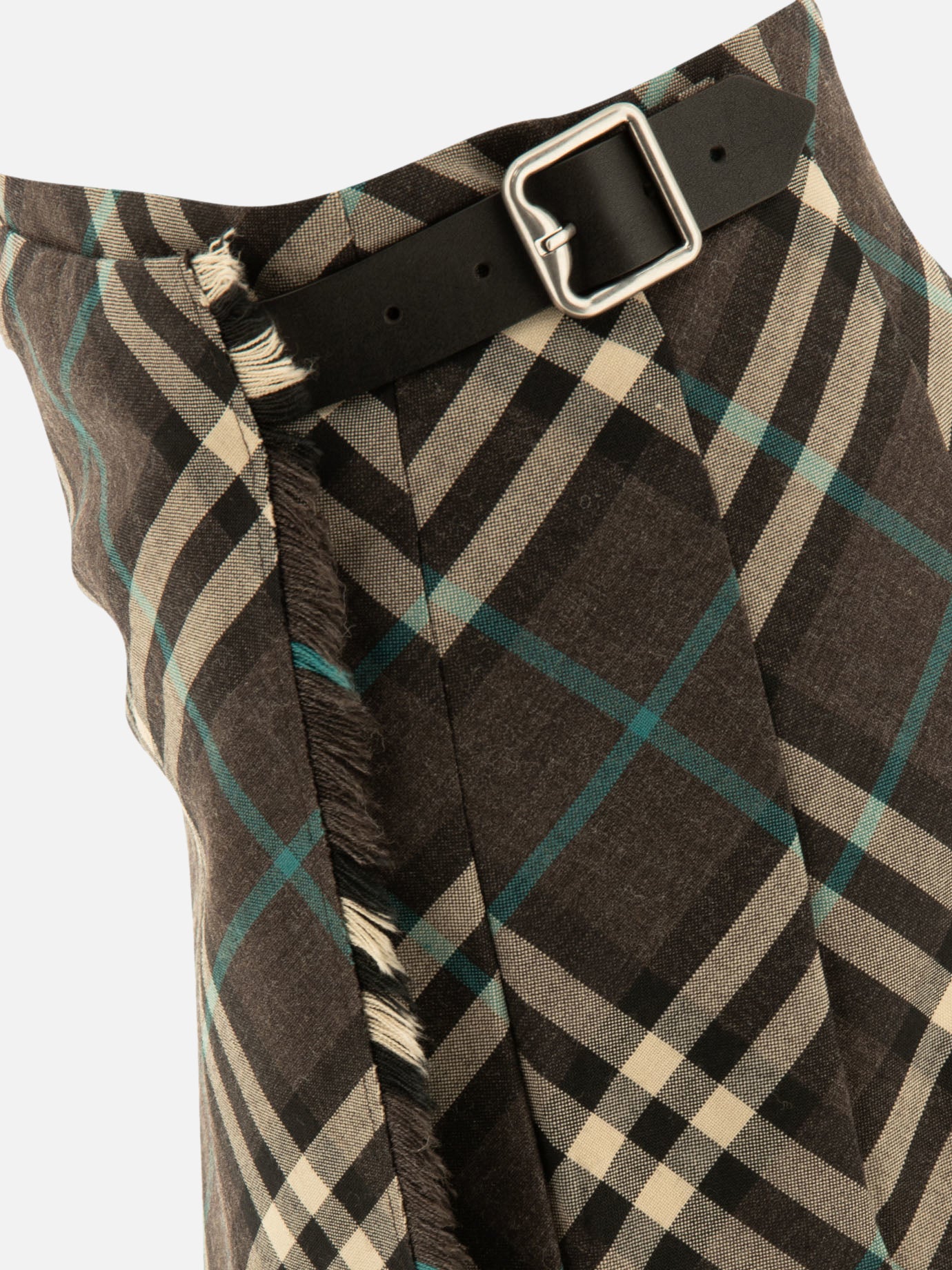 Burberry Check wool blend mini kilt Grey