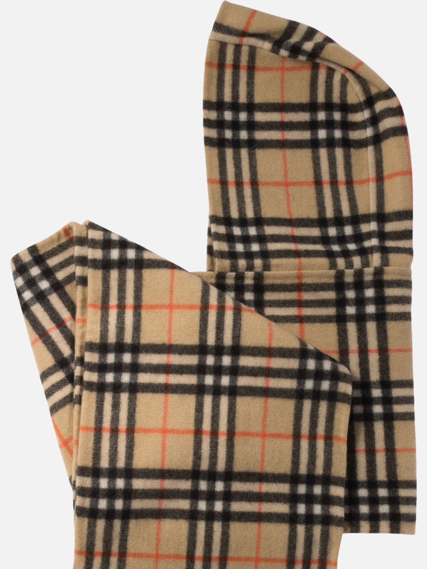 Burberry Check cashmere hooded scarf Beige