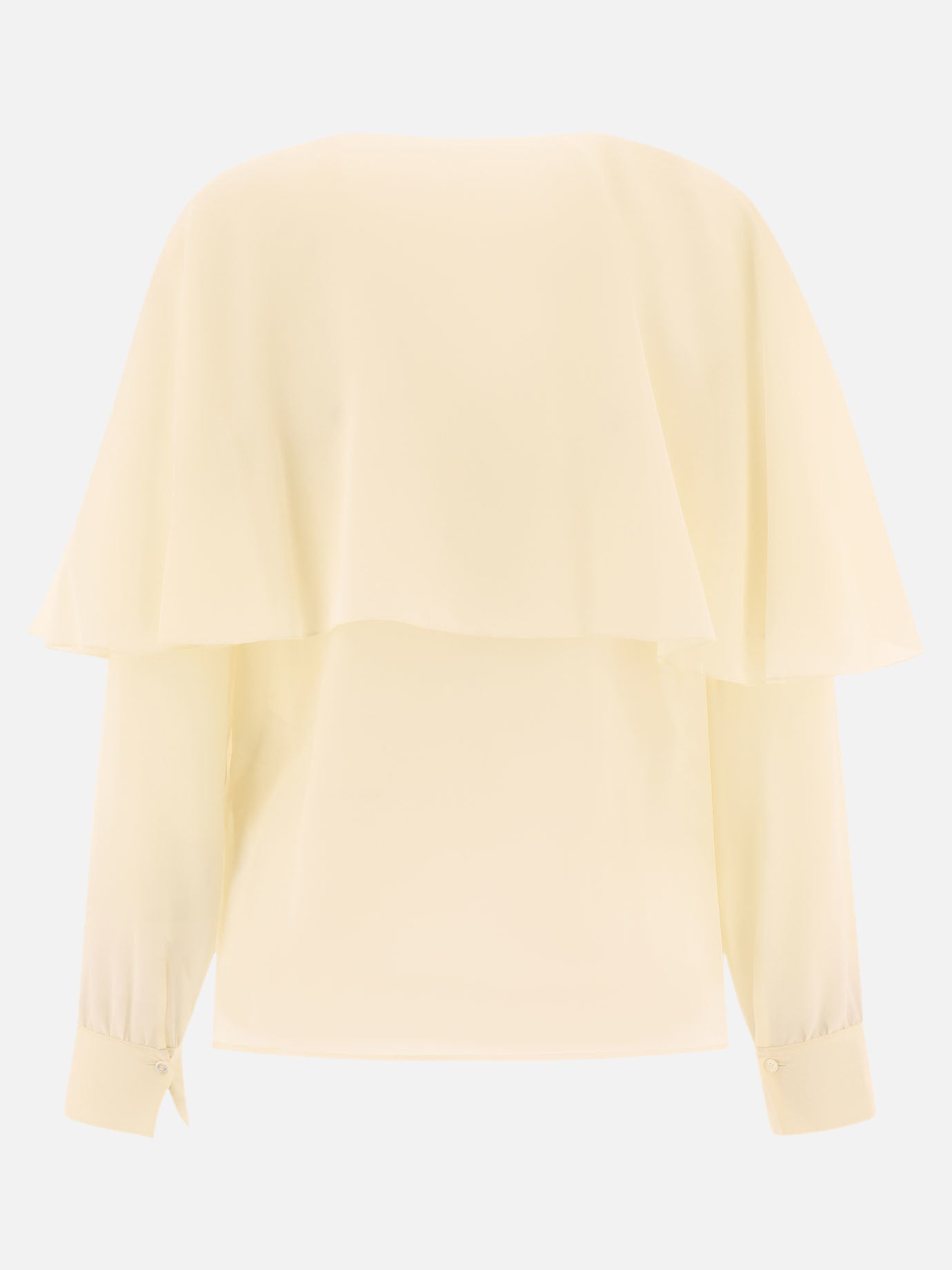 Blusa con mantella in georgette di seta